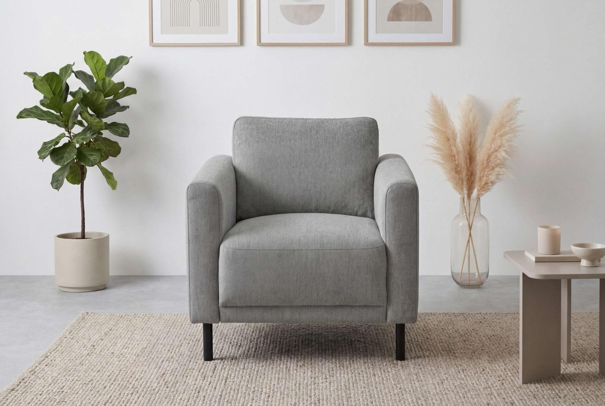 Home Affaire Sessel Sveeva taupe mit Metallfüßen