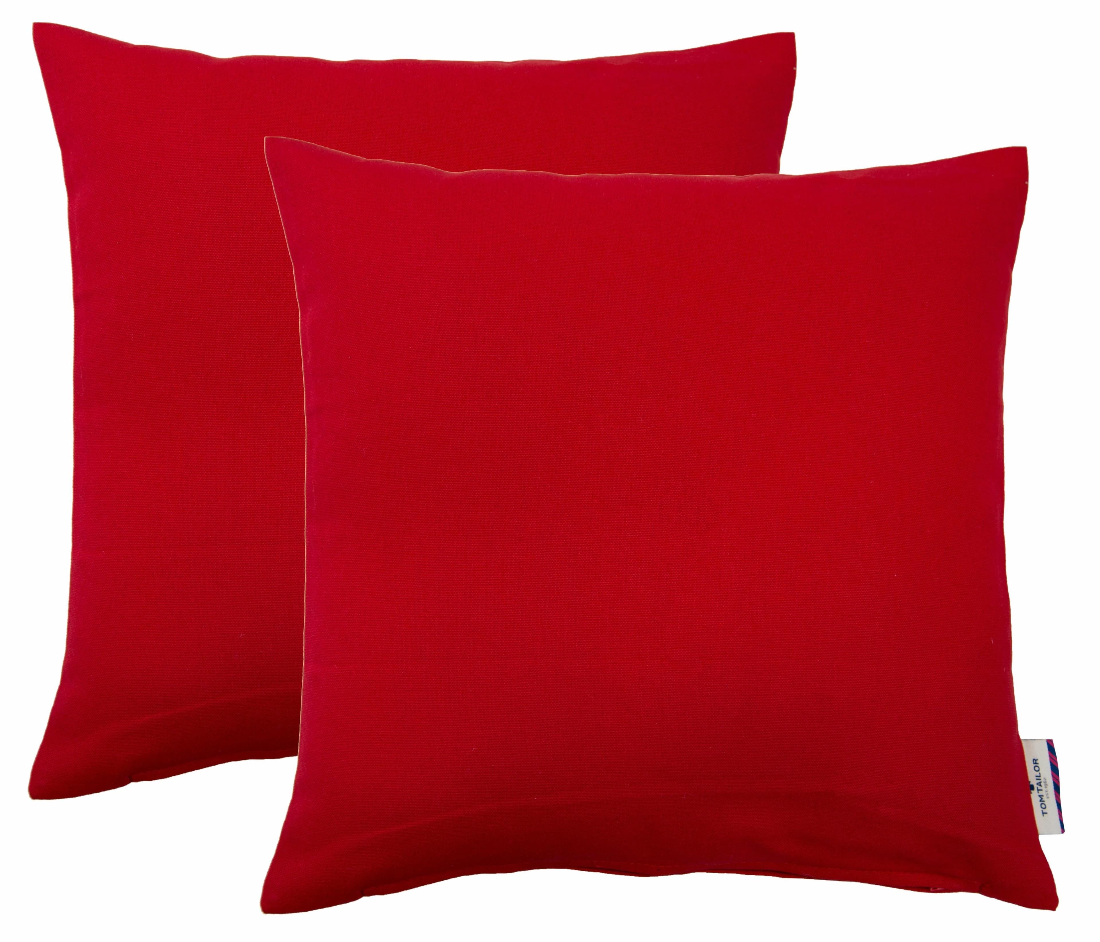 TOM TAILOR HOME Dekokissen Dove Unifarben Kissenhüllen 2er Pack
