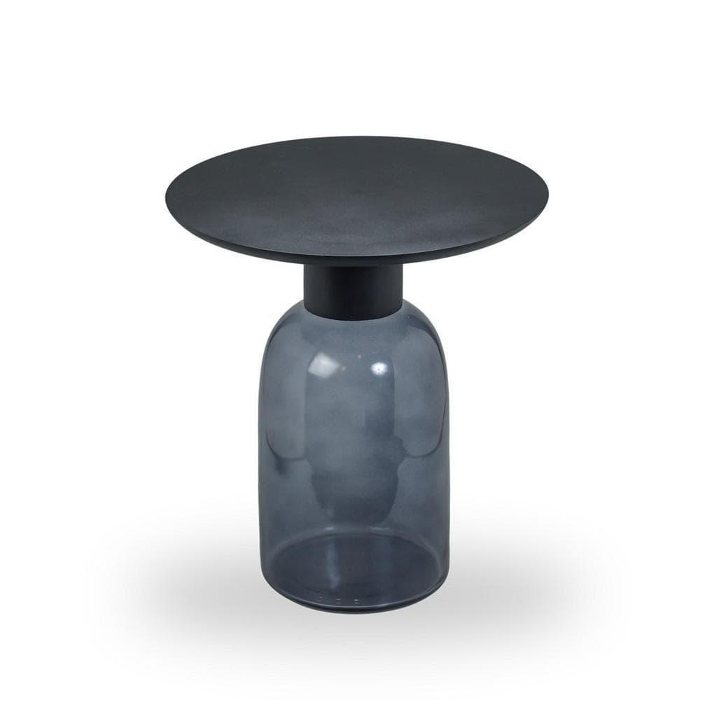 XXXLutz Mid.you Beistelltisch Grau Schwarz Mangoholz Glas Rund