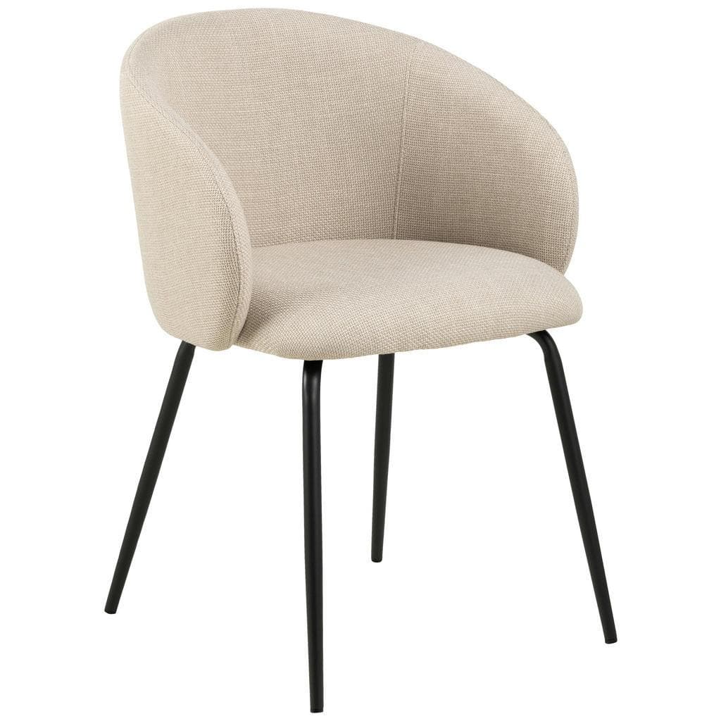 ACTONA GROUP Armlehnstuhl Beige 2er-Set mit Stahlgestell