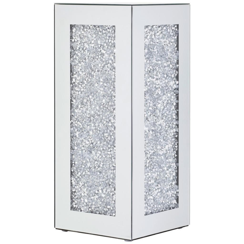 Xora Dekosäule Silber Kunststoff Glas Holzwerkstoff
