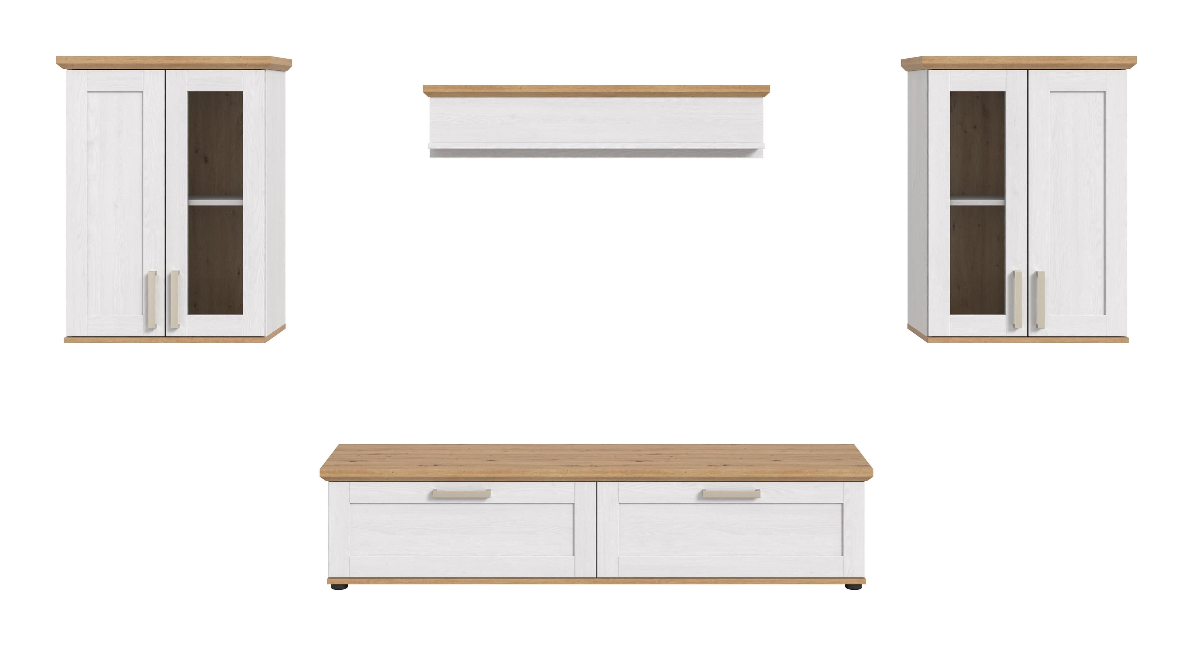 Wohnwand Verona Lärchefarben/Eiche Artisan Holz Braun
