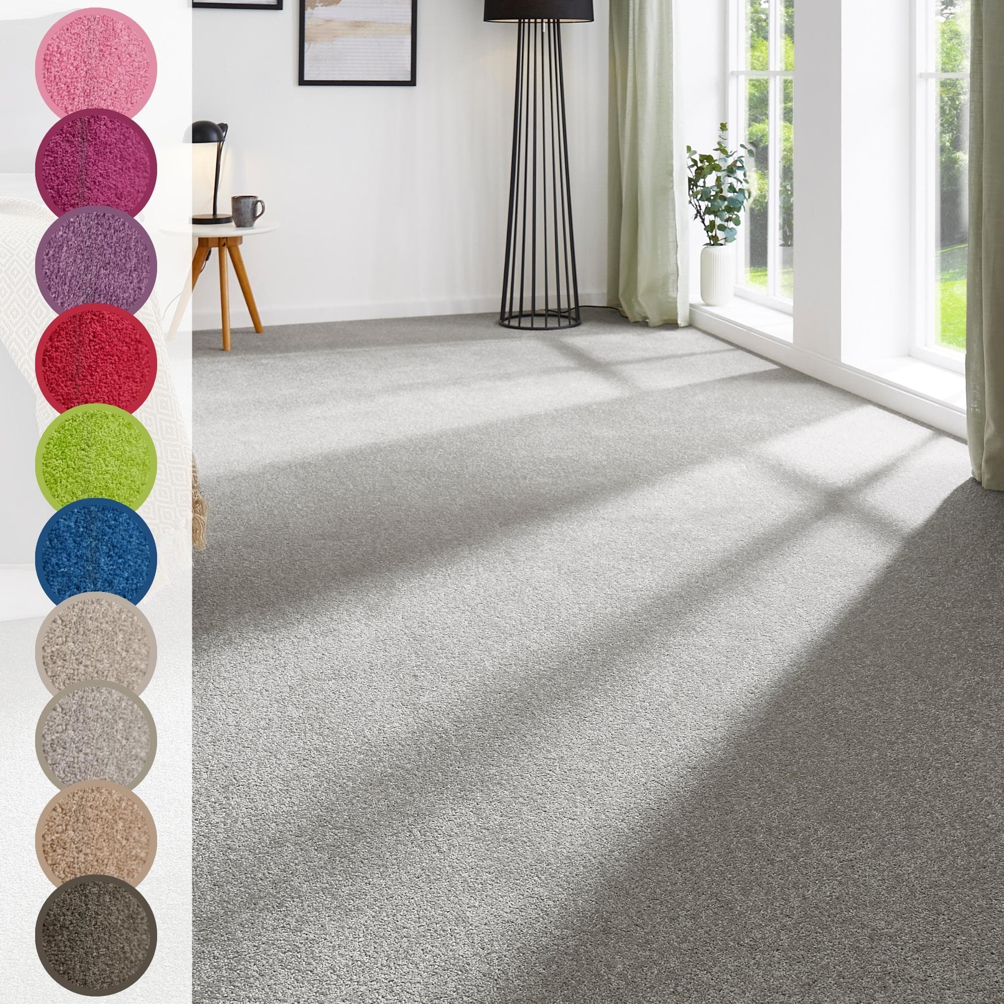Teppichboden ANDIAMO Ines Grau Kräuselvelours