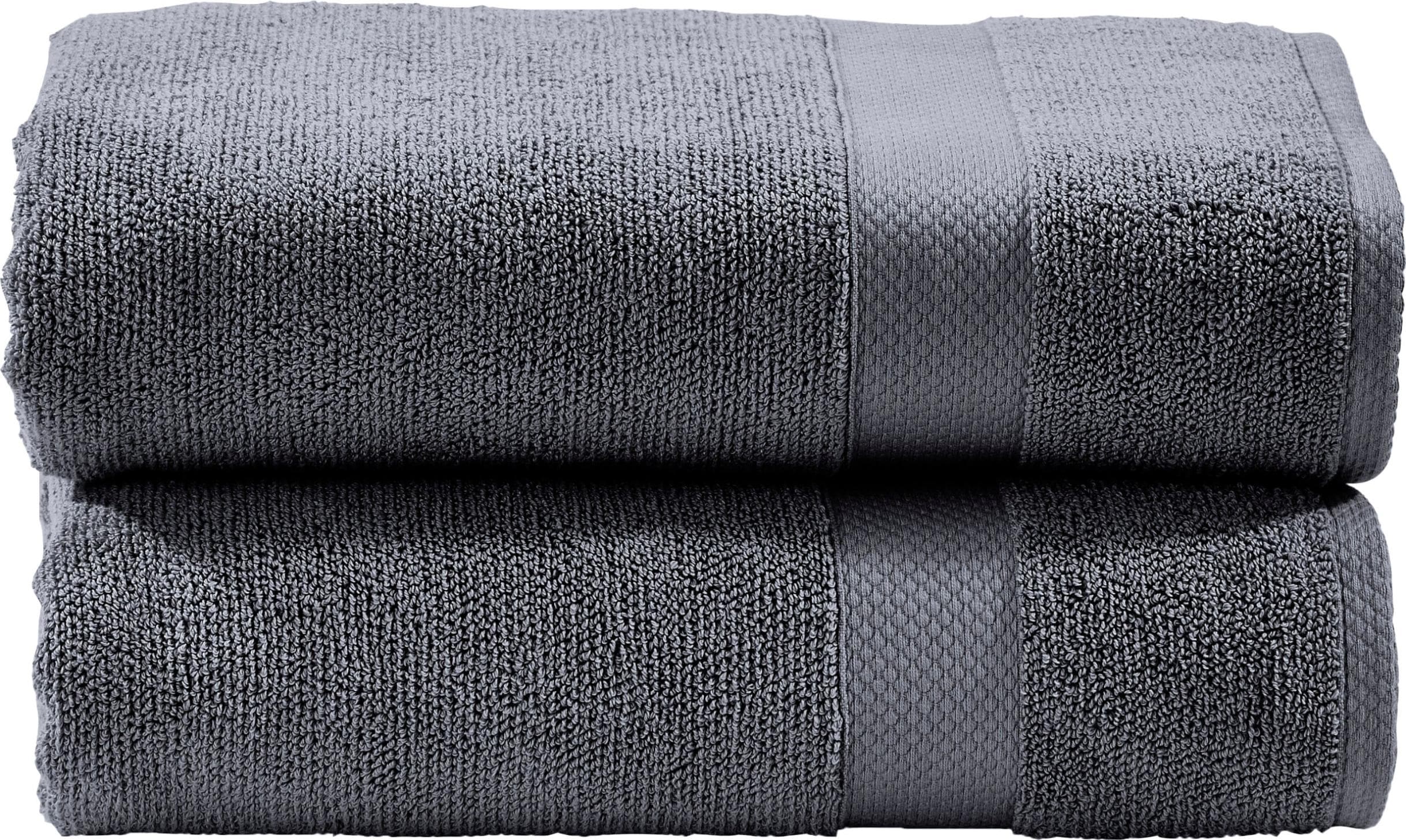 DONE. Deluxe Badetücher 2-tlg. Anthrazit 100% Baumwolle