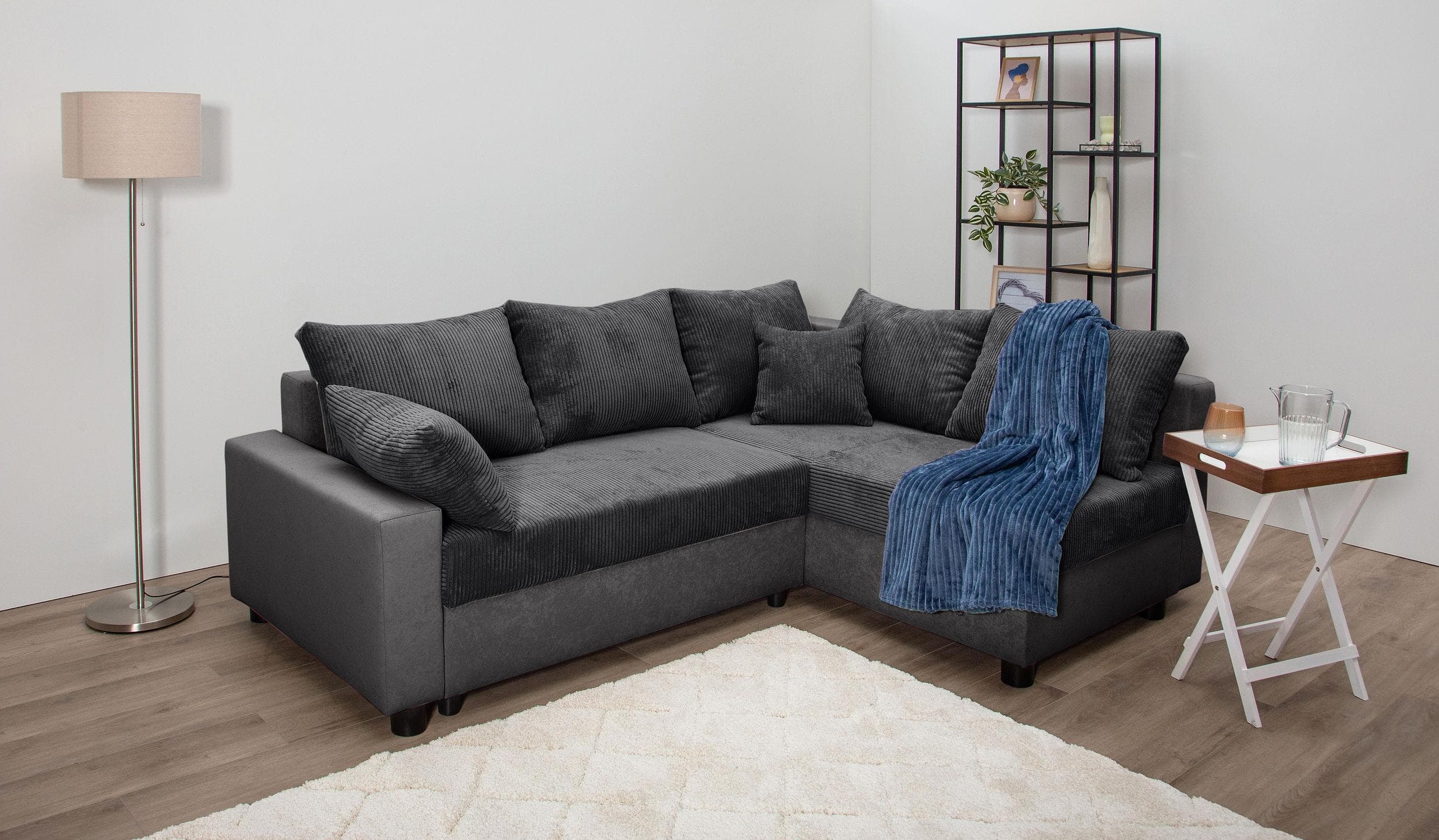 Ecksofa COLLECTION AB Parma L-Form Anthrazit mit Schlaffunktion