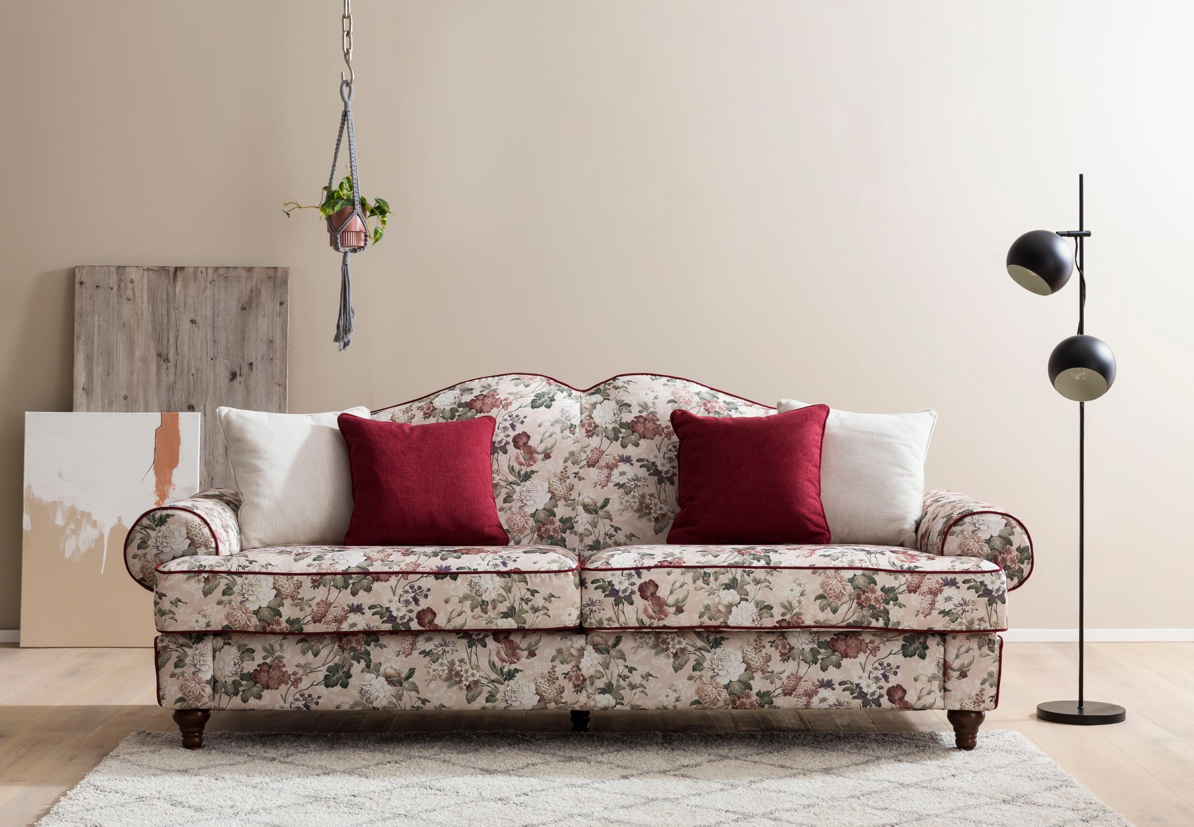HOME AFFAIRE Lucienne 3,5-Sitzer Sofa bunt mit Zierkissen