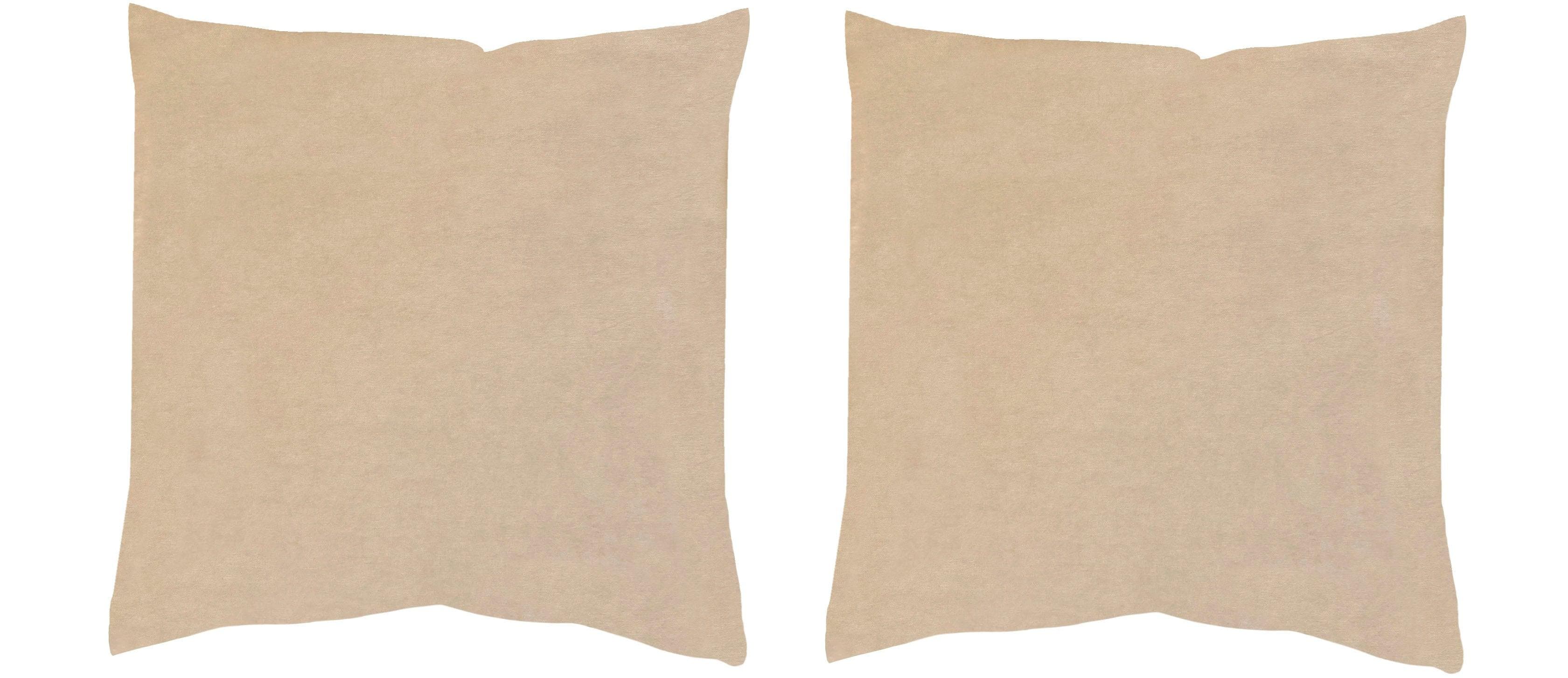 Home Wohnideen Kissenhülle ELMER 2er Pack mit Füllung Beige 50x50cm Polyester