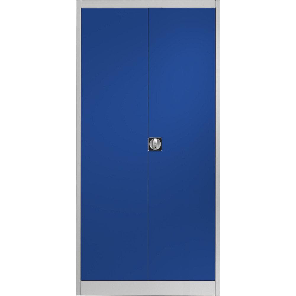 mauser Stahlschrank mit Flügeltüren 4 Böden lichtgrau/ultramarin