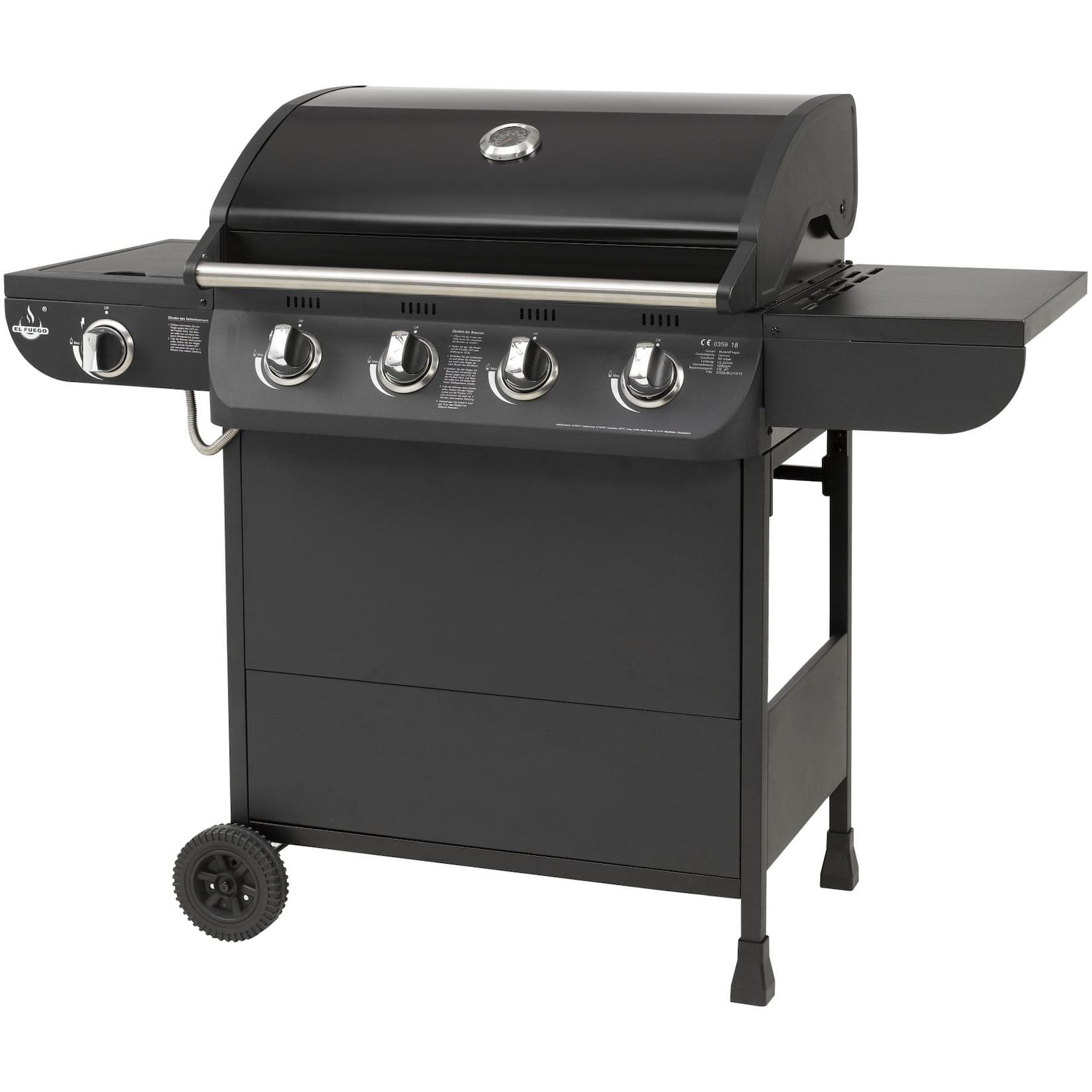 Gasgrill EL FUEGO Columbus 4+1 Schwarz