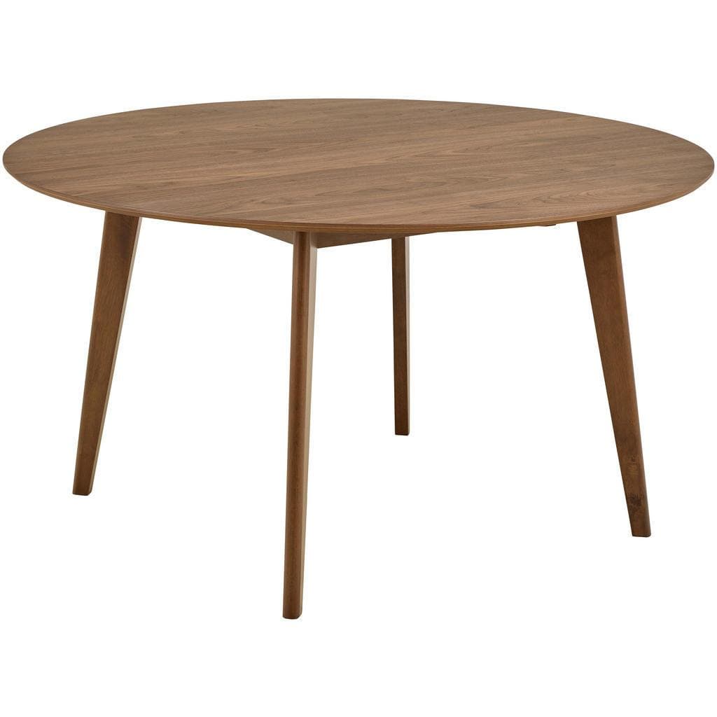 Mid.you Esstisch Walnuss Holz Nussbaum Kautschukholz rund C-Form