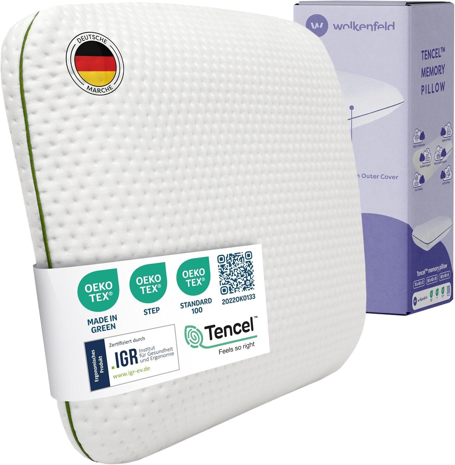 WOLKENFELD Eron Kinderkissen Weiß Memory Foam