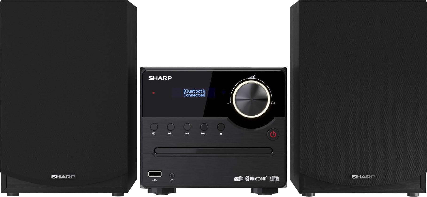 SHARP XL-B517D Mikro Audio-System Schwarz mit Bluetooth 5.0 und CD-Laufwerk