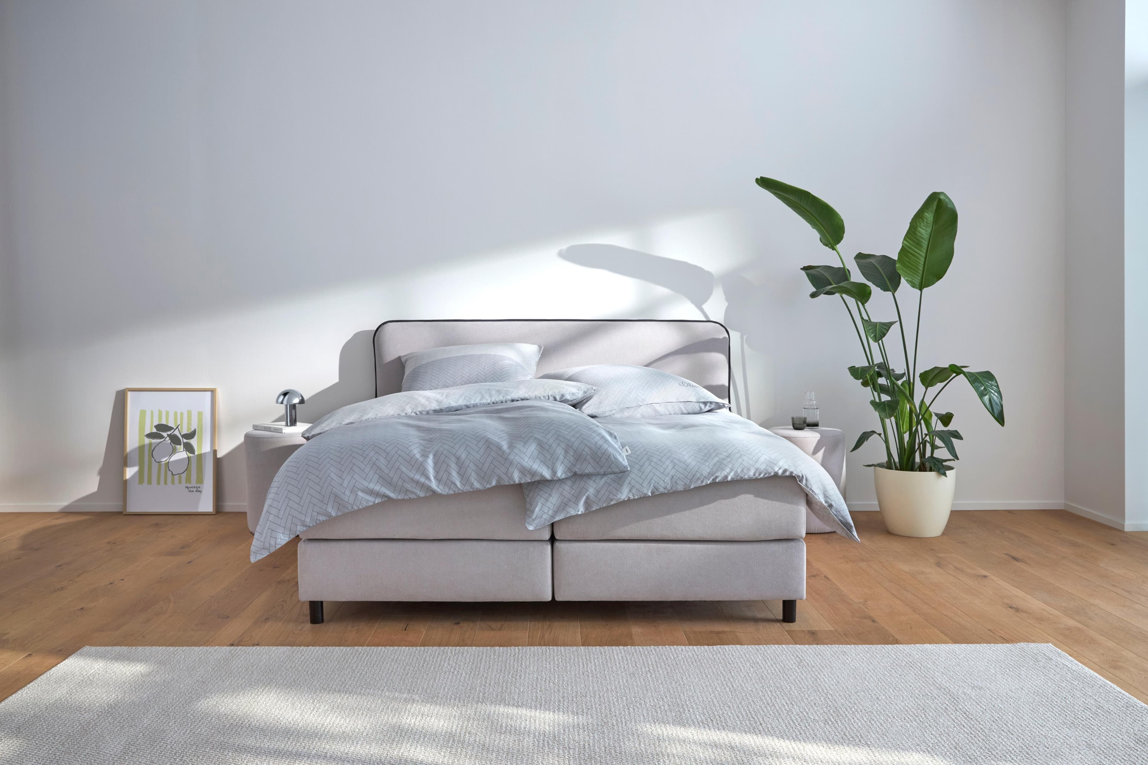 s.Oliver Polsterhocker rund Microfaser grau