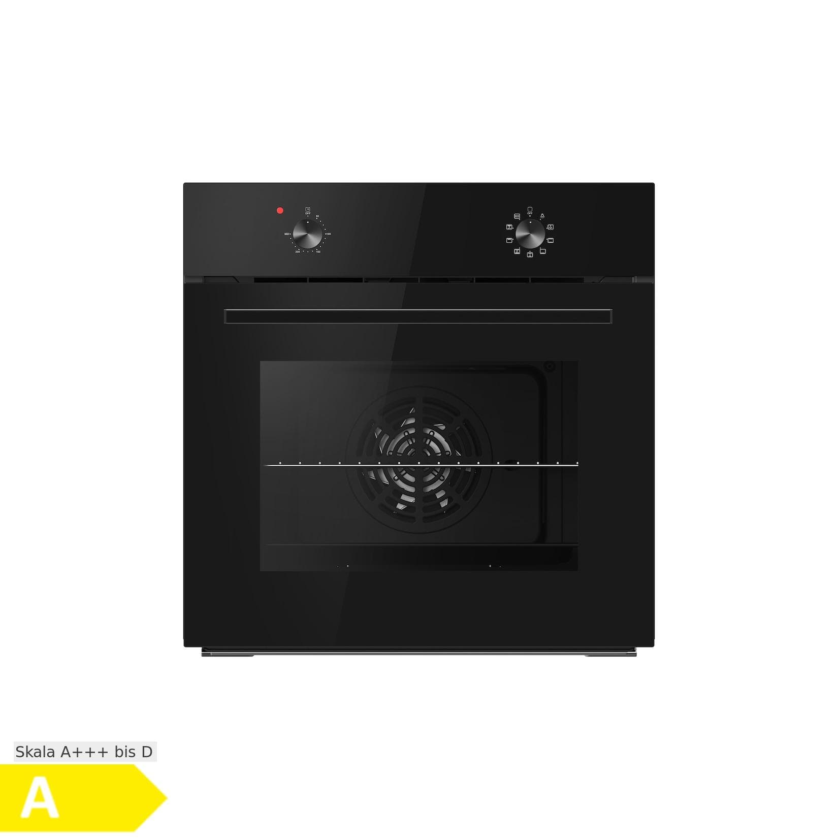 PKM Einbaubackofen EB7B Schwarz 64L 8 Funktionen