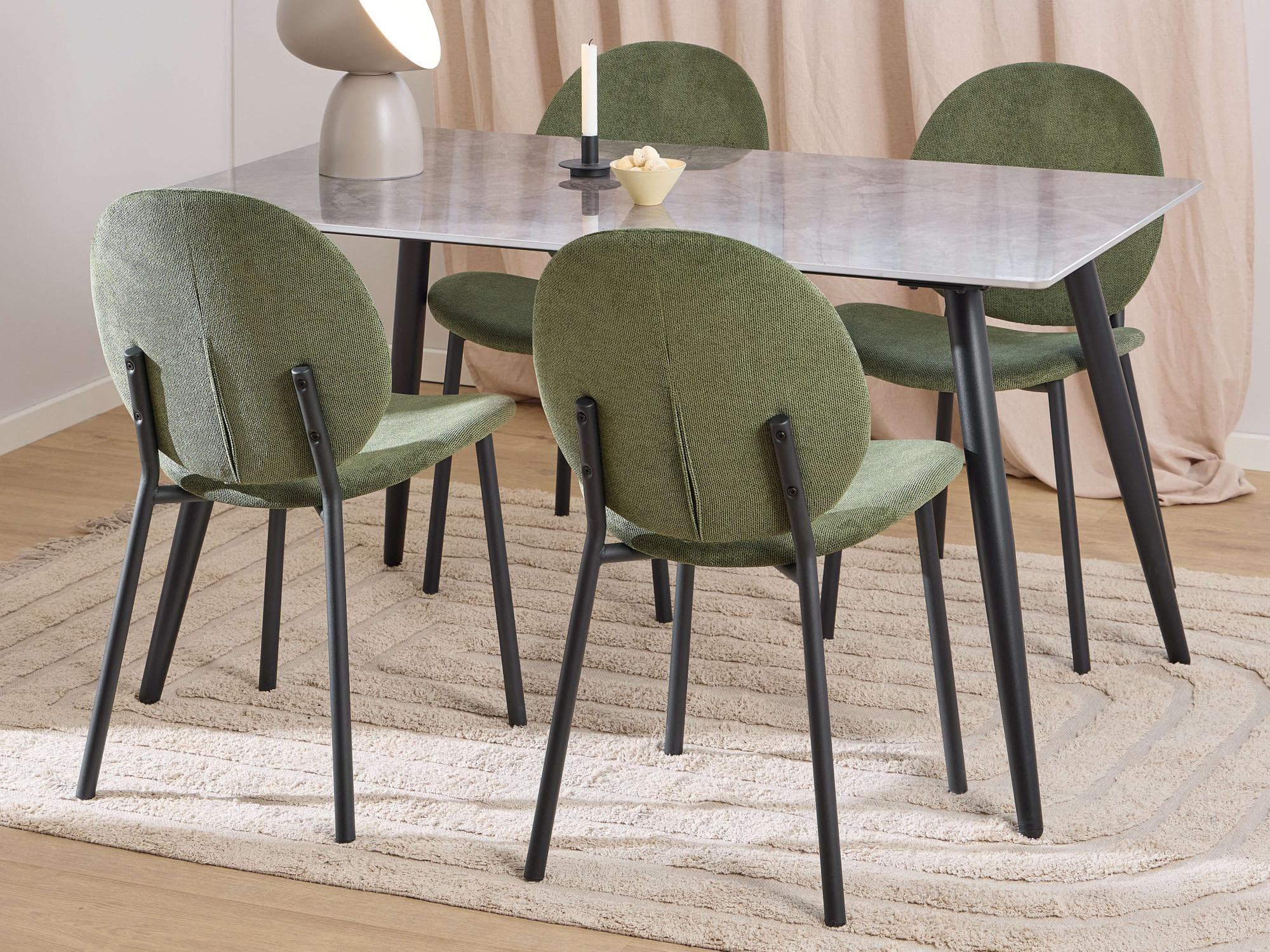 Esszimmer-Set ACTONA GROUP Essgruppe, Speisetisch mit Stühlen, grau
