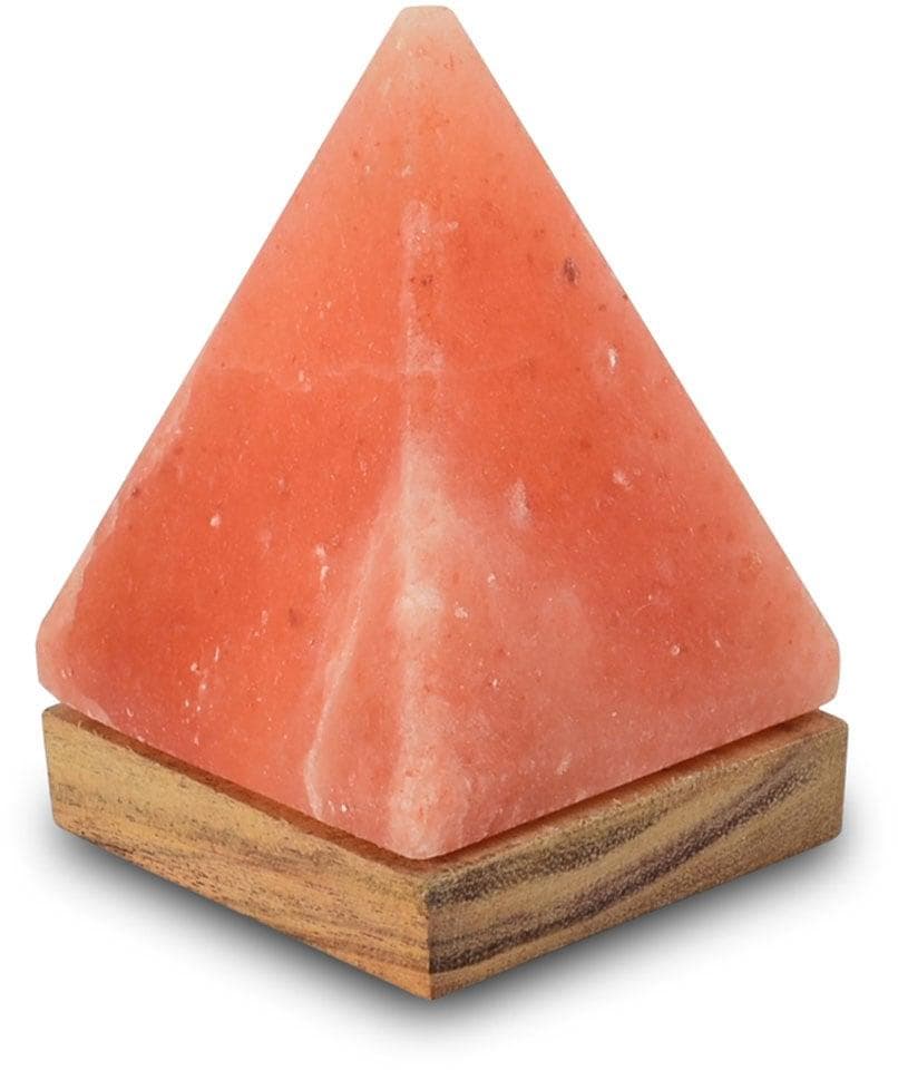 HIMALAYA SALT DREAMS USB Salzkristall-Tischlampe Pyramide Orange