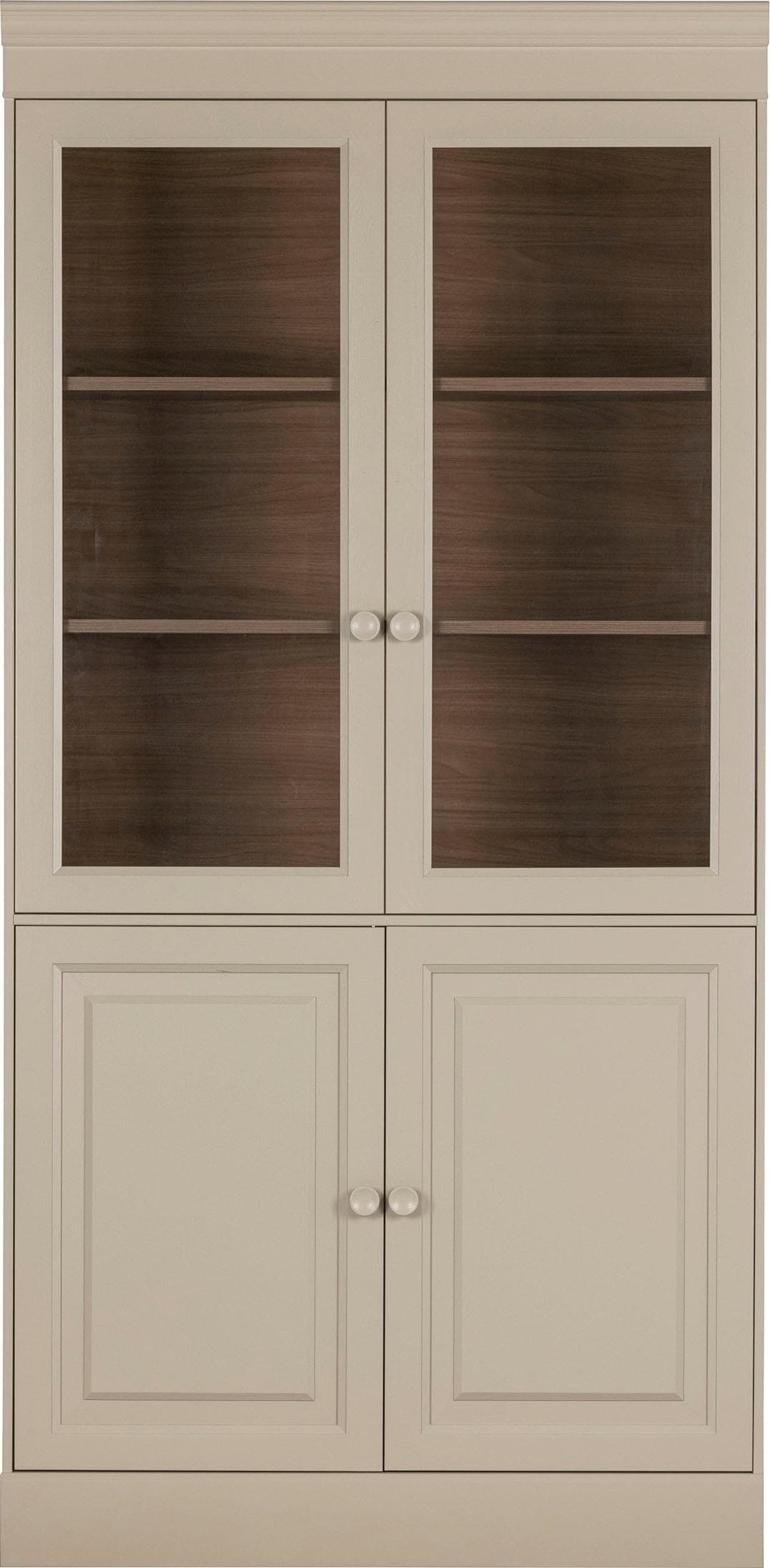 Vitrine WOOOD Chow Grau Kiefernholz 4-türig