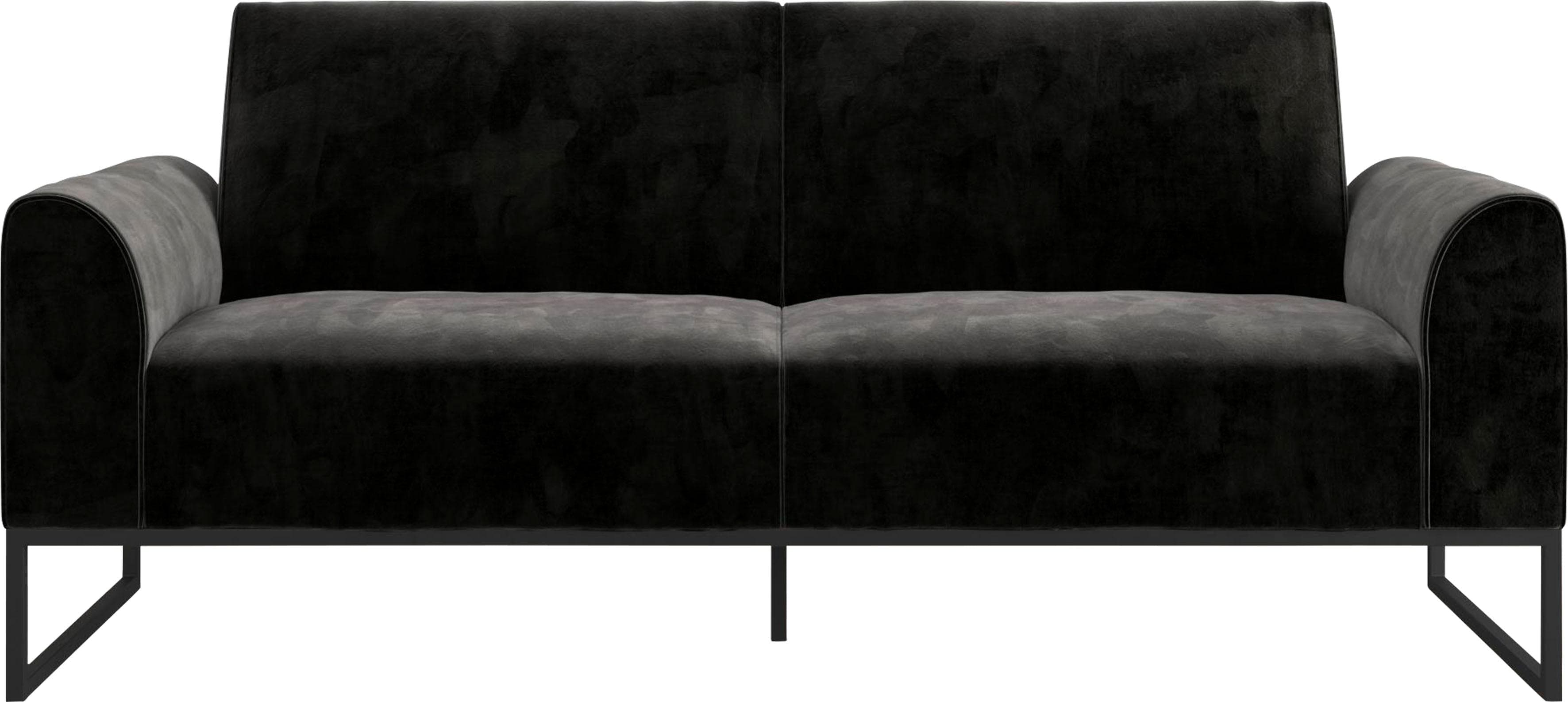 CosmoLiving Schlafsofa Adley Schwarz Veloursstoff Schlaffunktion