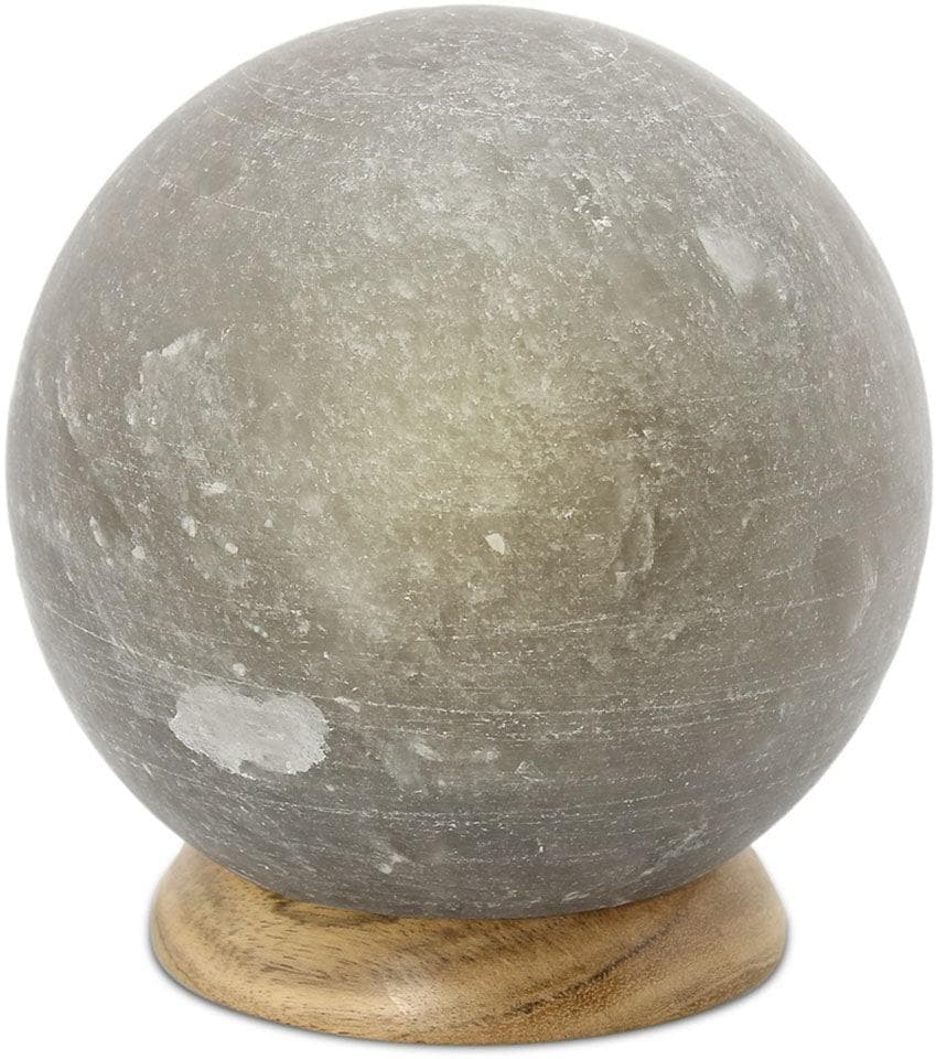 HIMALAYA SALT DREAMS Salzkristall-Tischlampe Planet, Leuchtmittel wechselbar, Warmweiß, Handgefertigt aus Salzkristall