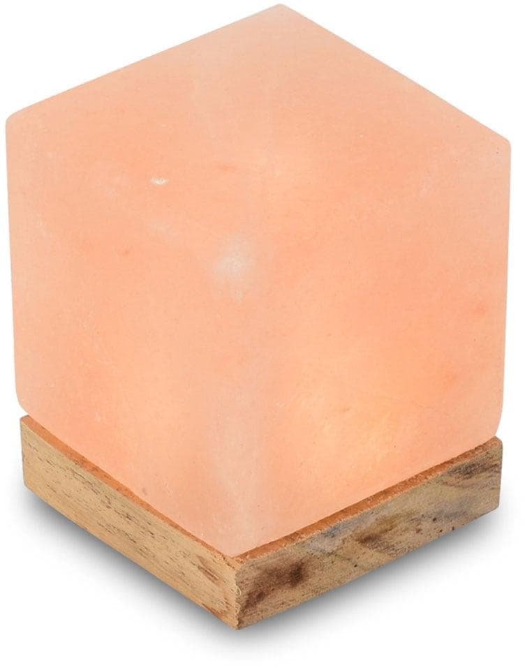 HIMALAYA SALT DREAMS Salzkristall-Tischlampe USB-Kubus Orange