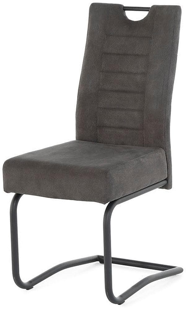 Jockenhöfer Gruppe Freischwinger Jan 4er Set Grau Schwarz Microfaser