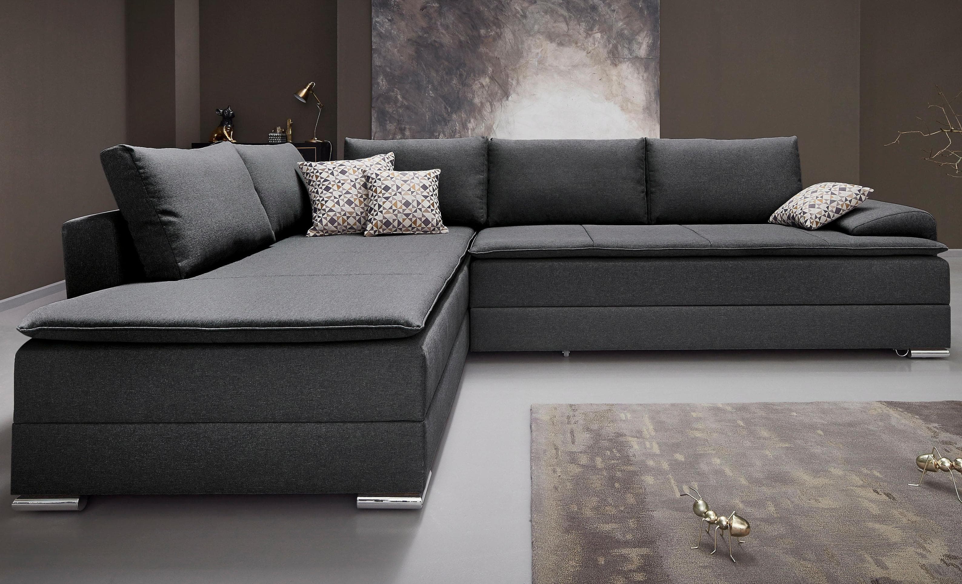 HOME AFFAIRE Ecksofa Night & Day L-Form Hellgrau mit Bettfunktion