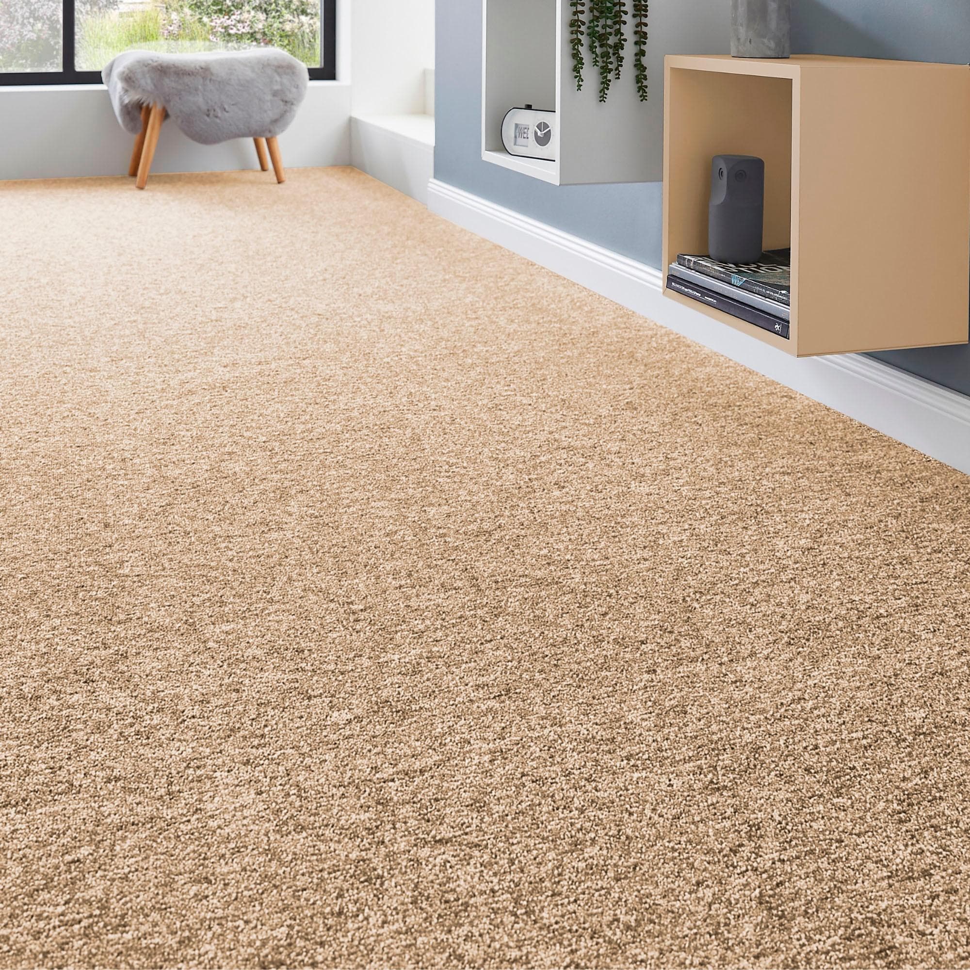 Strapazierfähiger Teppichboden in Beige (Sand) und Meliert