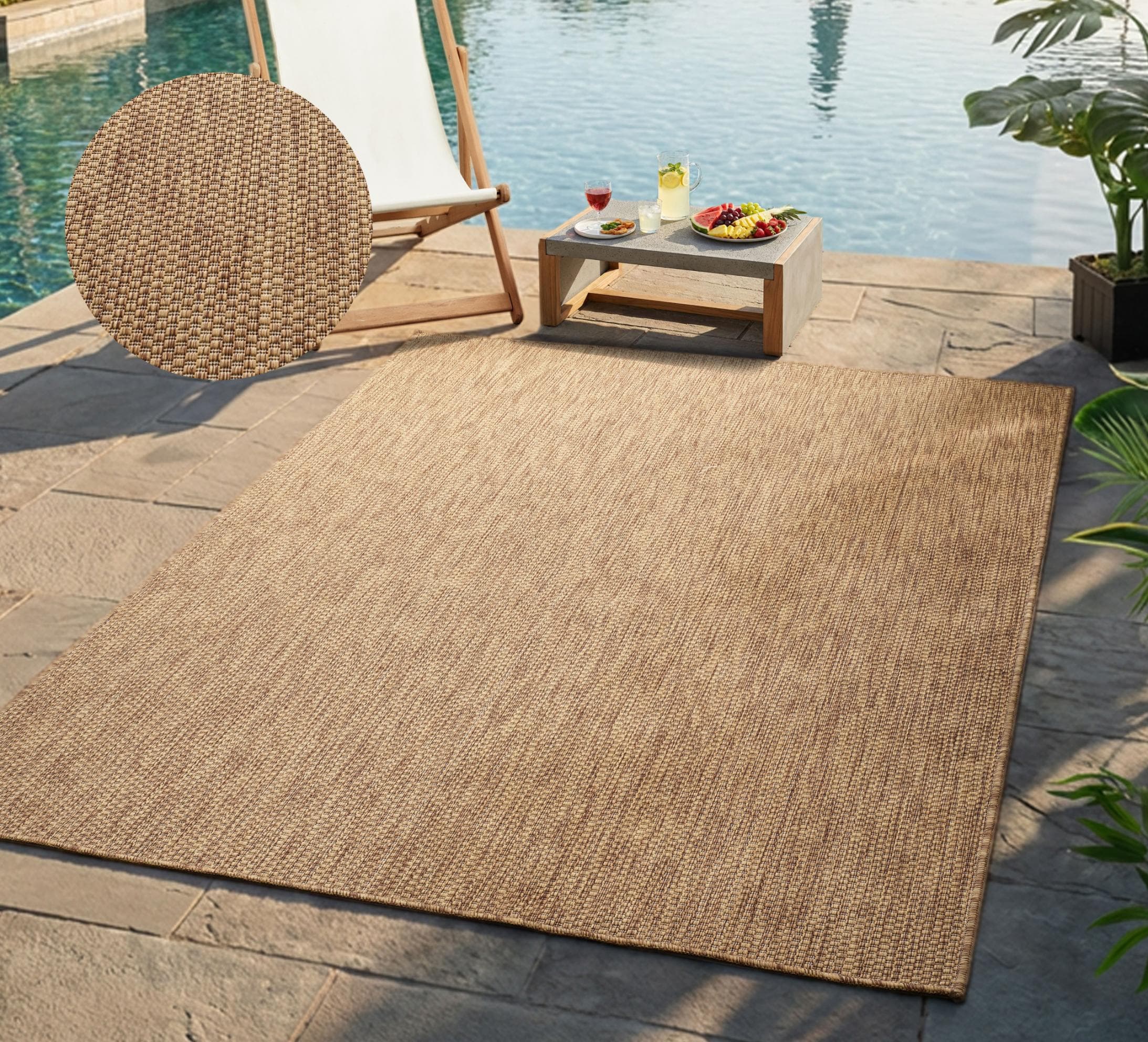 Bruno Banani Teppich Venezia Braun Sisal-Optik Outdoor