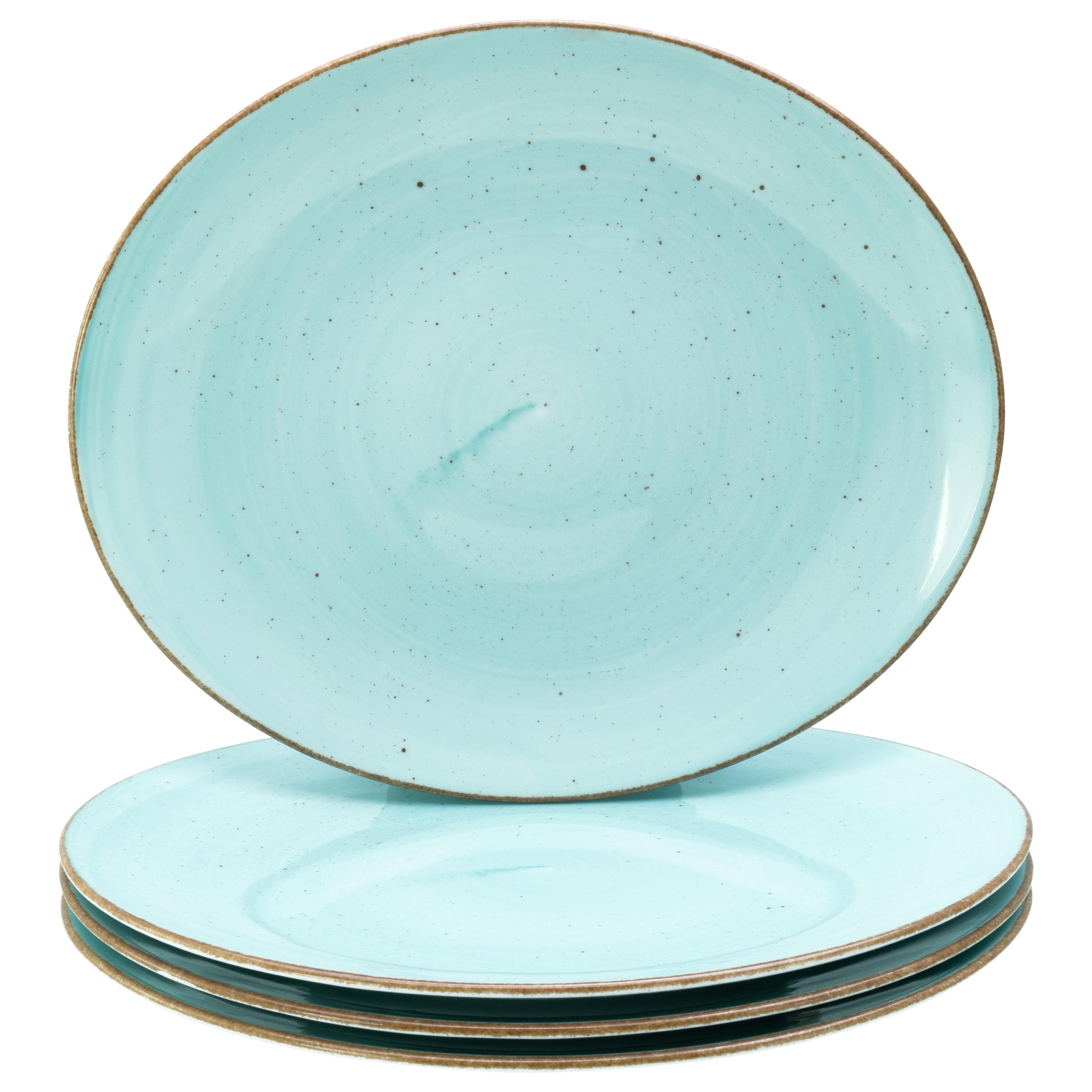 Vintage Nature Steakteller aus Porzellan, Farbe Aqua