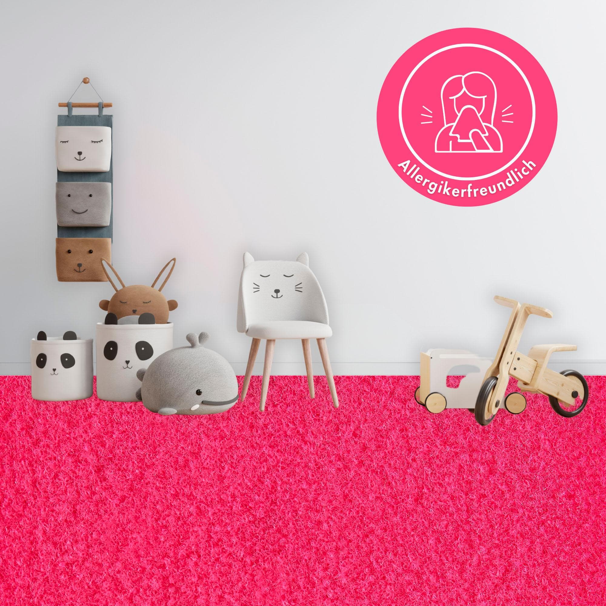 ANDIAMO Teppichboden Sina Velours Pink Uni 400x400 cm