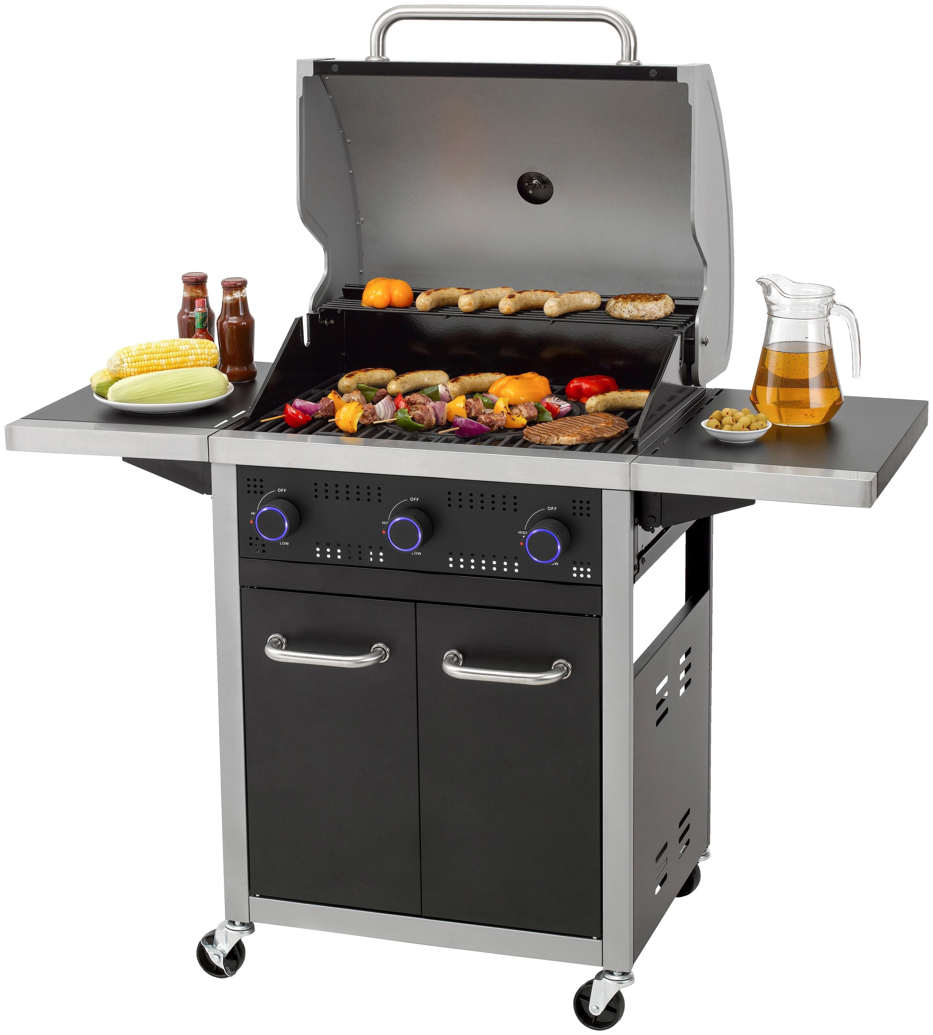 Gasgrill TEPRO "Seattle 3" Silber Schwarz 3 Brenner