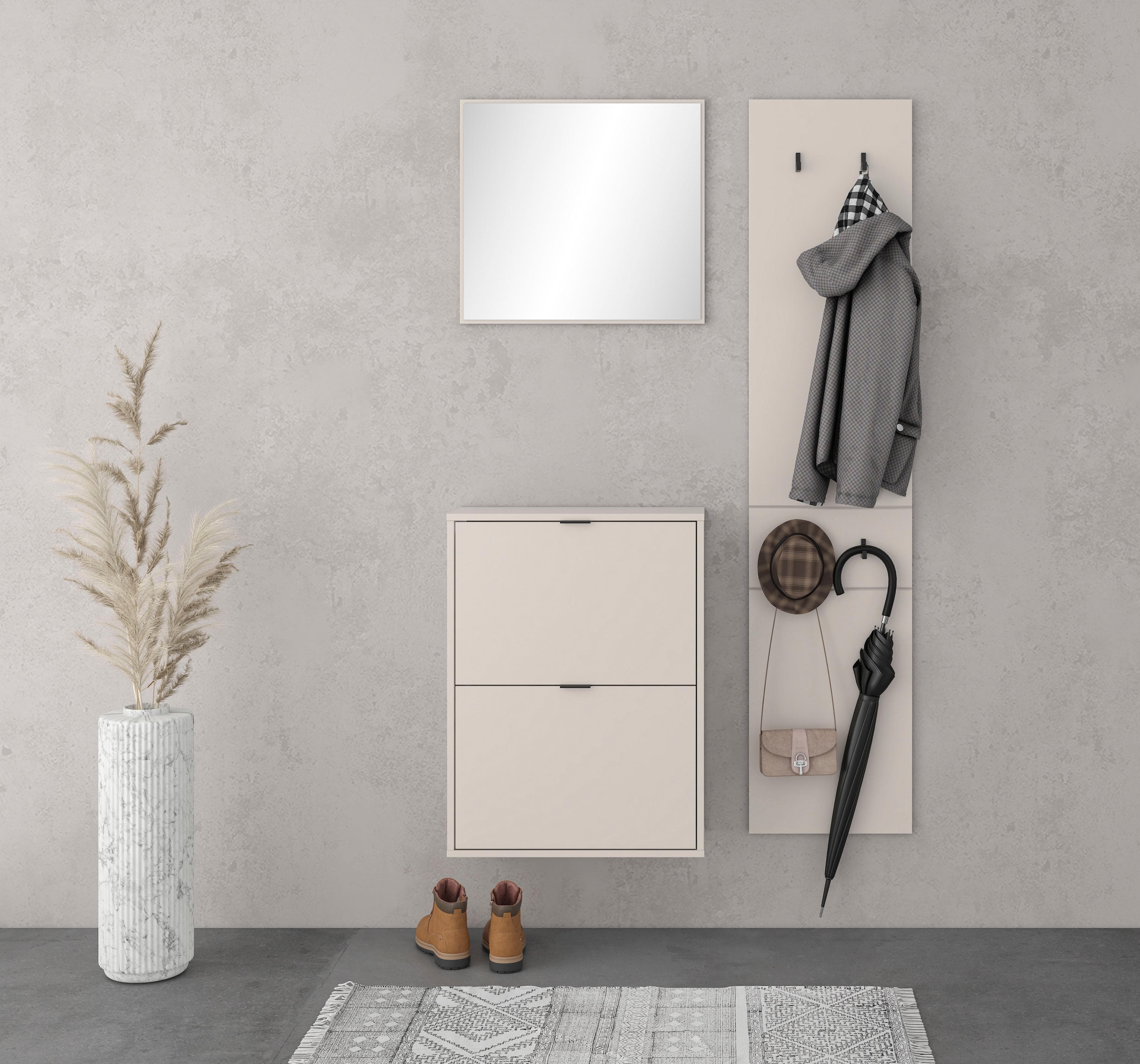 Garderobenset HARPER BEJAR mit Spiegel und Schuhkommode