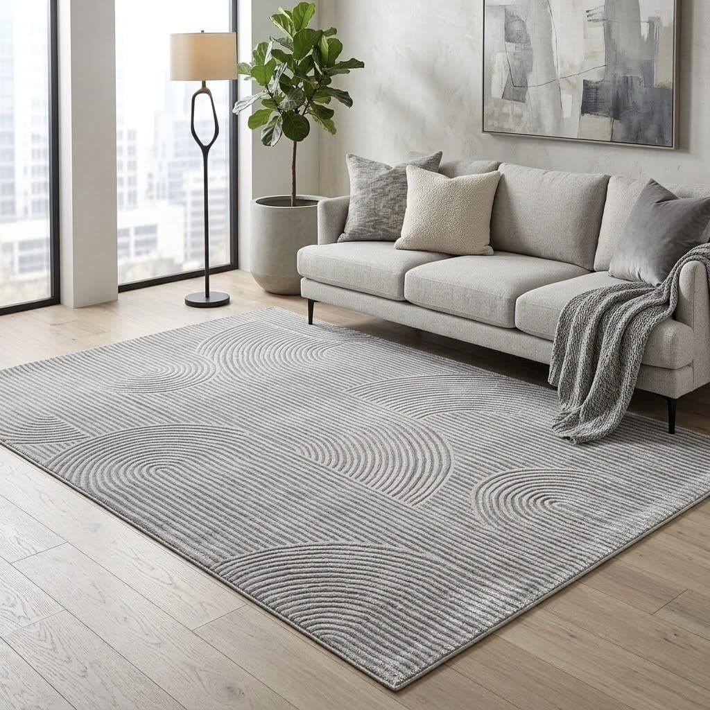 Teppich SEHRAZAT Moda 1100 Grau Polyester Polypropylen