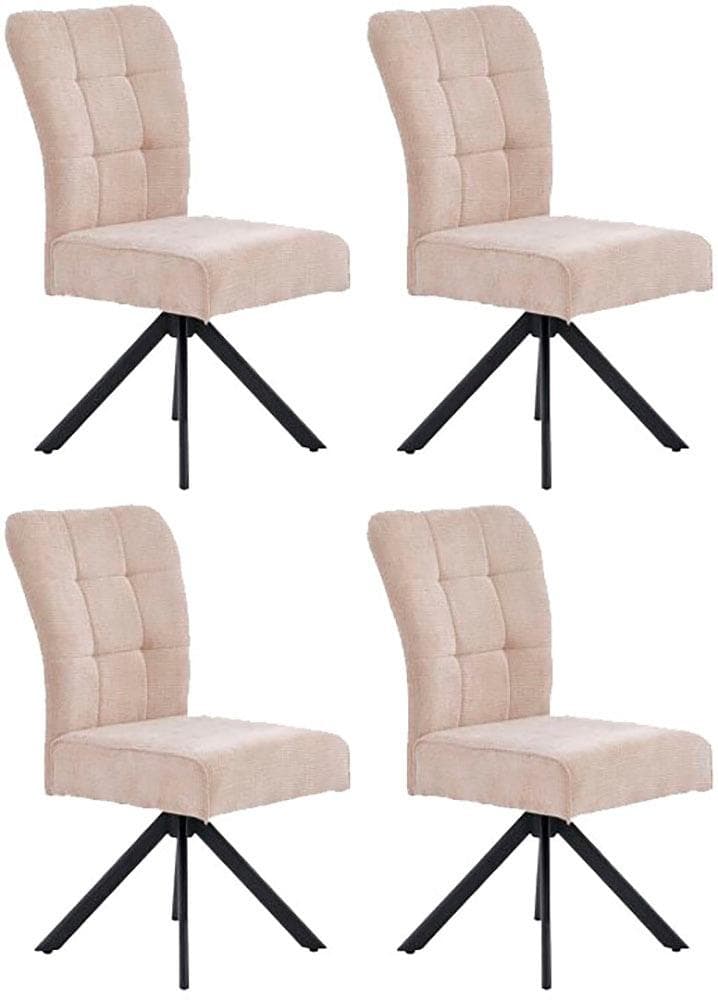 Jockenhöfer Drehstuhl Set 4-tlg. Rosa Schwarz Chenille