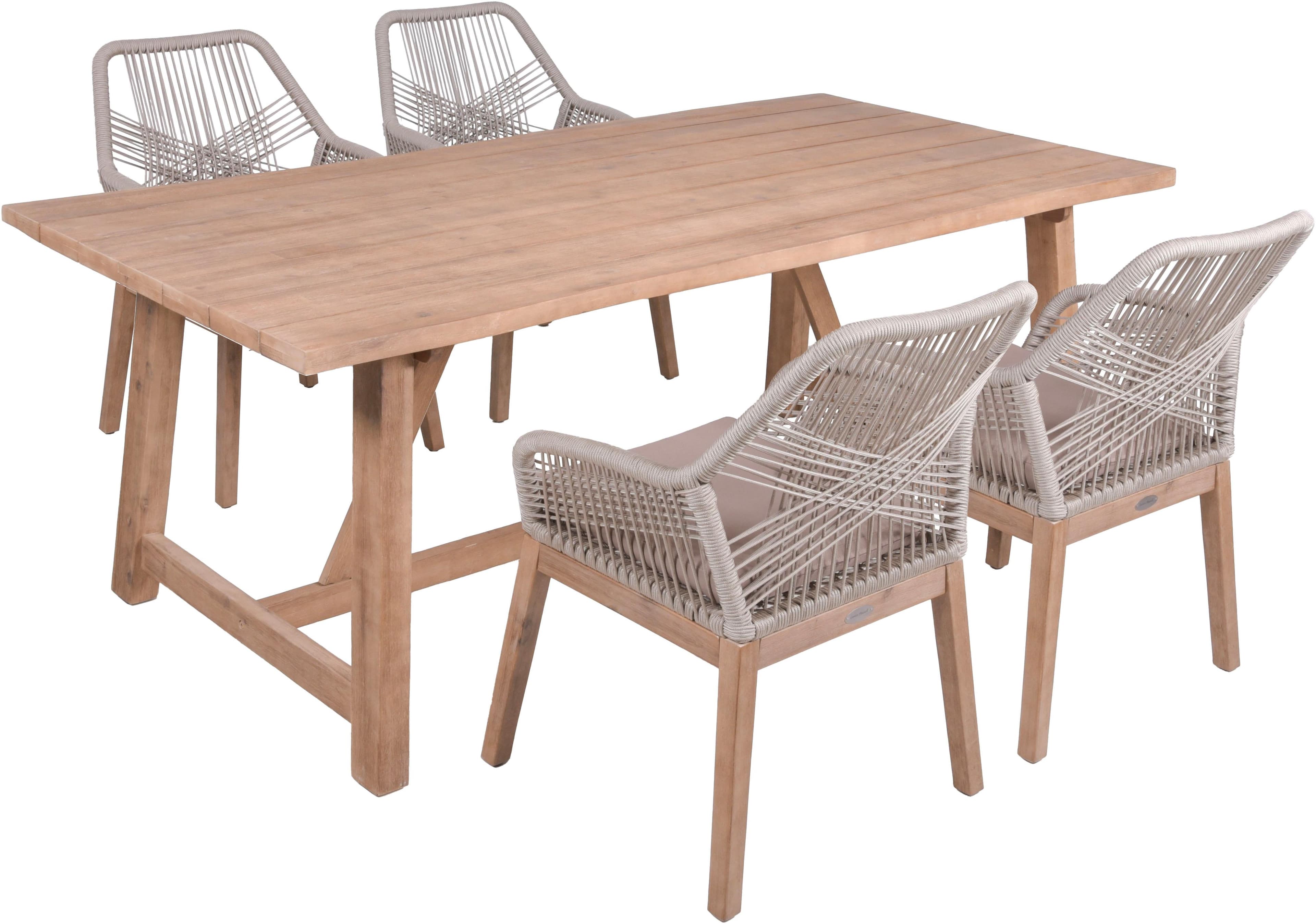 Garden Pleasure Garten-Essgruppe Oakland/Pomona Massivholz Braun