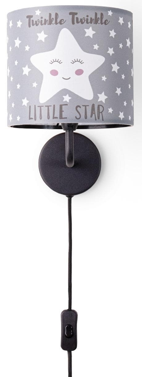 PACO HOME Wandleuchte Aleyna 105 Schwarz Sternen-Design