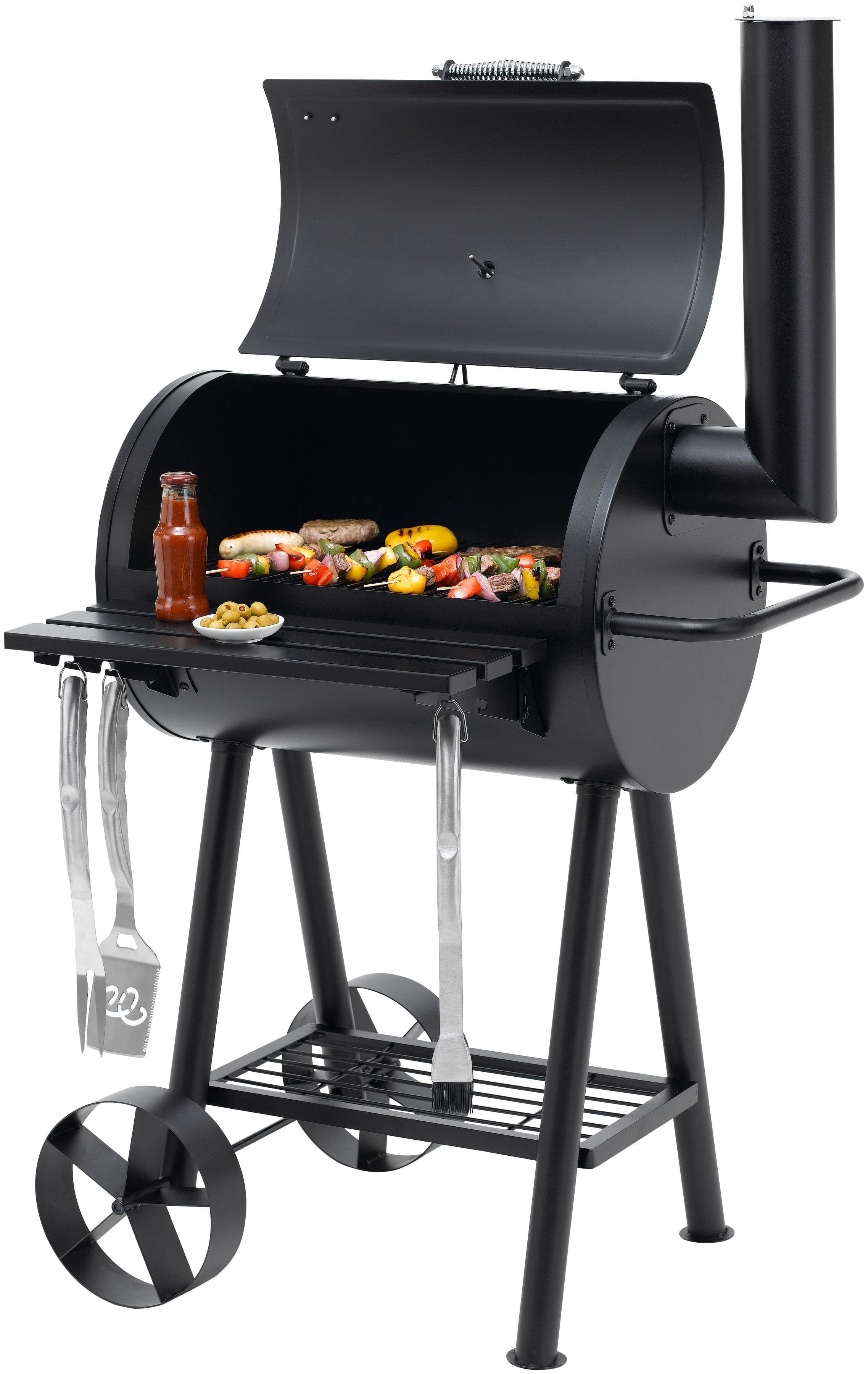 TEPRO Berkeley Holzkohlegrill Schwarz mit Thermometer