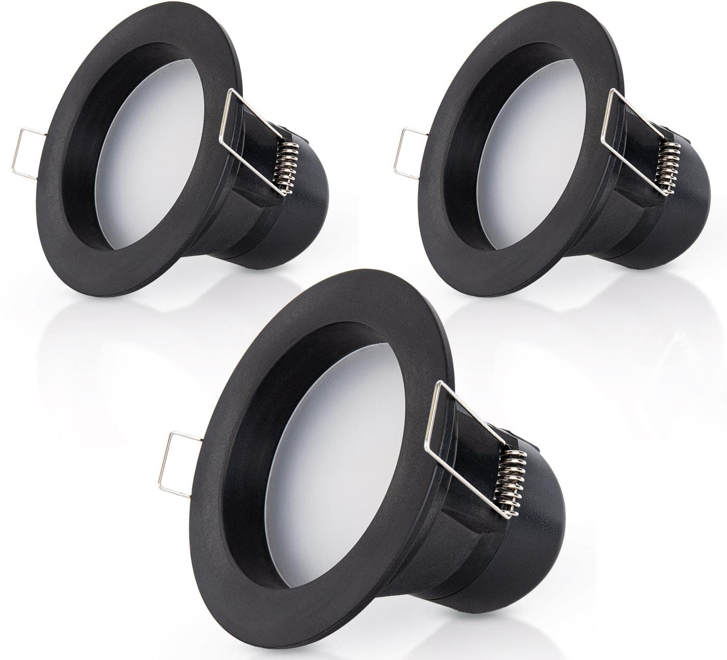 PACO HOME Einbauleuchte Senta LED Schwarz 3er Set 3000K