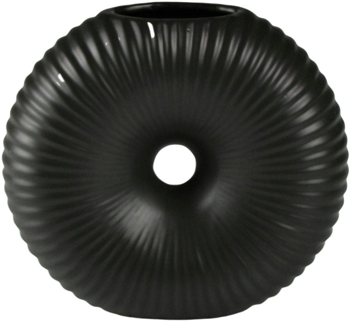 AM DESIGN Tischvase Schwarz Keramik Rund