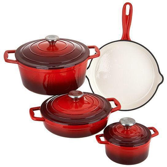 Topf-Set CS KOCH-SYSTEME Xanten Rot Gusseisen Emaille Induktion