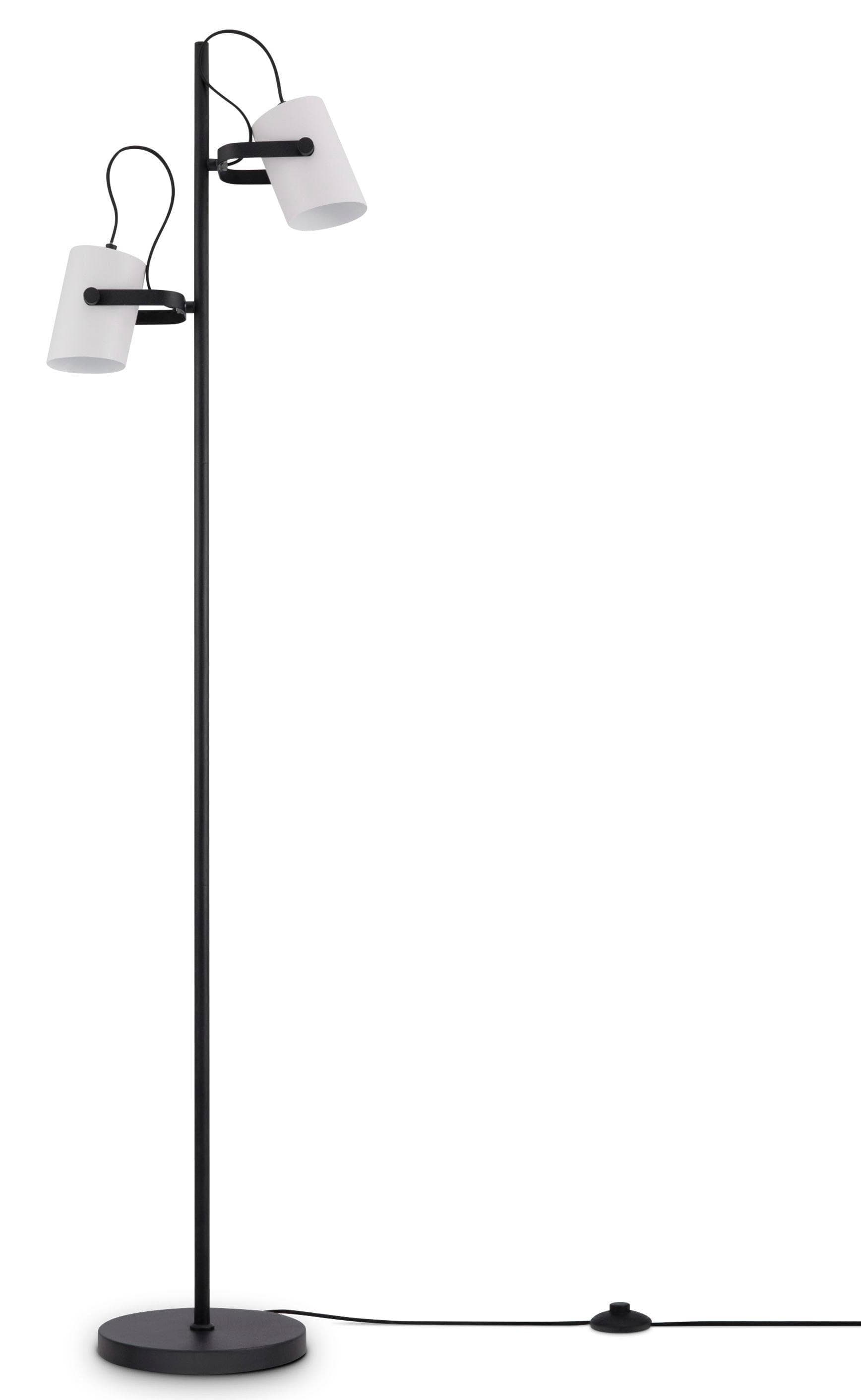 PACO HOME Stehlampe KARL Schwarz Weiß E27
