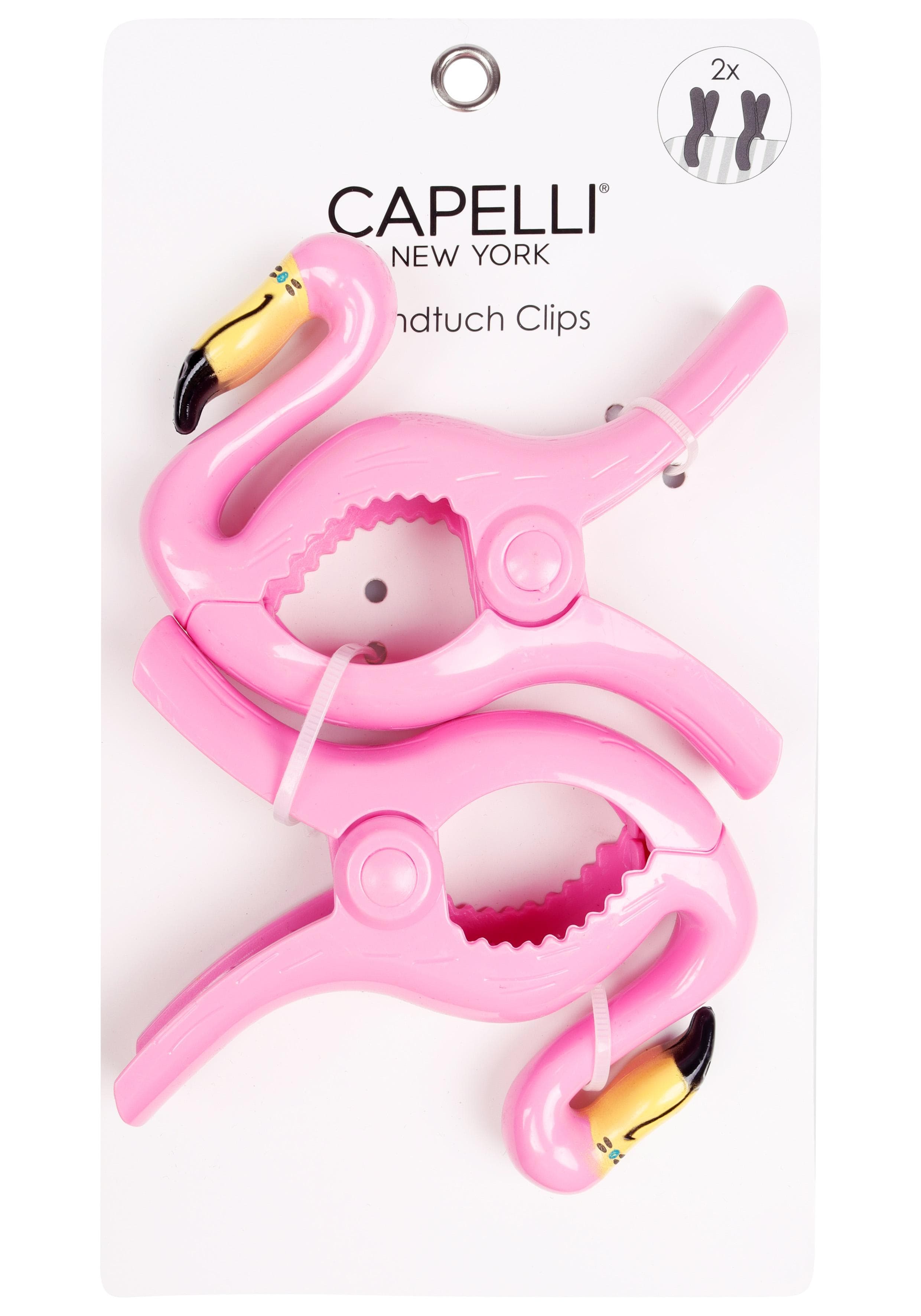 Capelli New York Handtuchklemme 2er Set Rose Flamingo Design