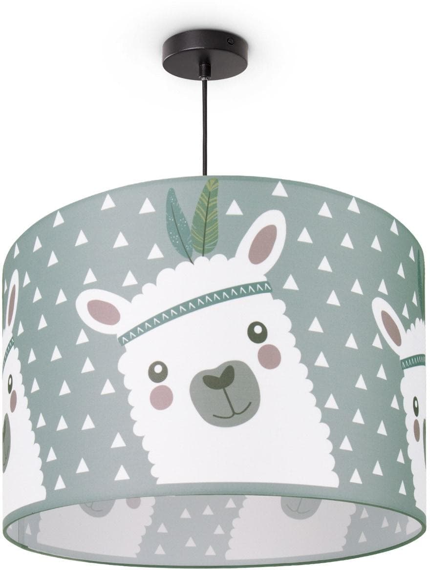 PACO HOME Pendelleuchte Ela 214 Schwarz Lama Kinderzimmer
