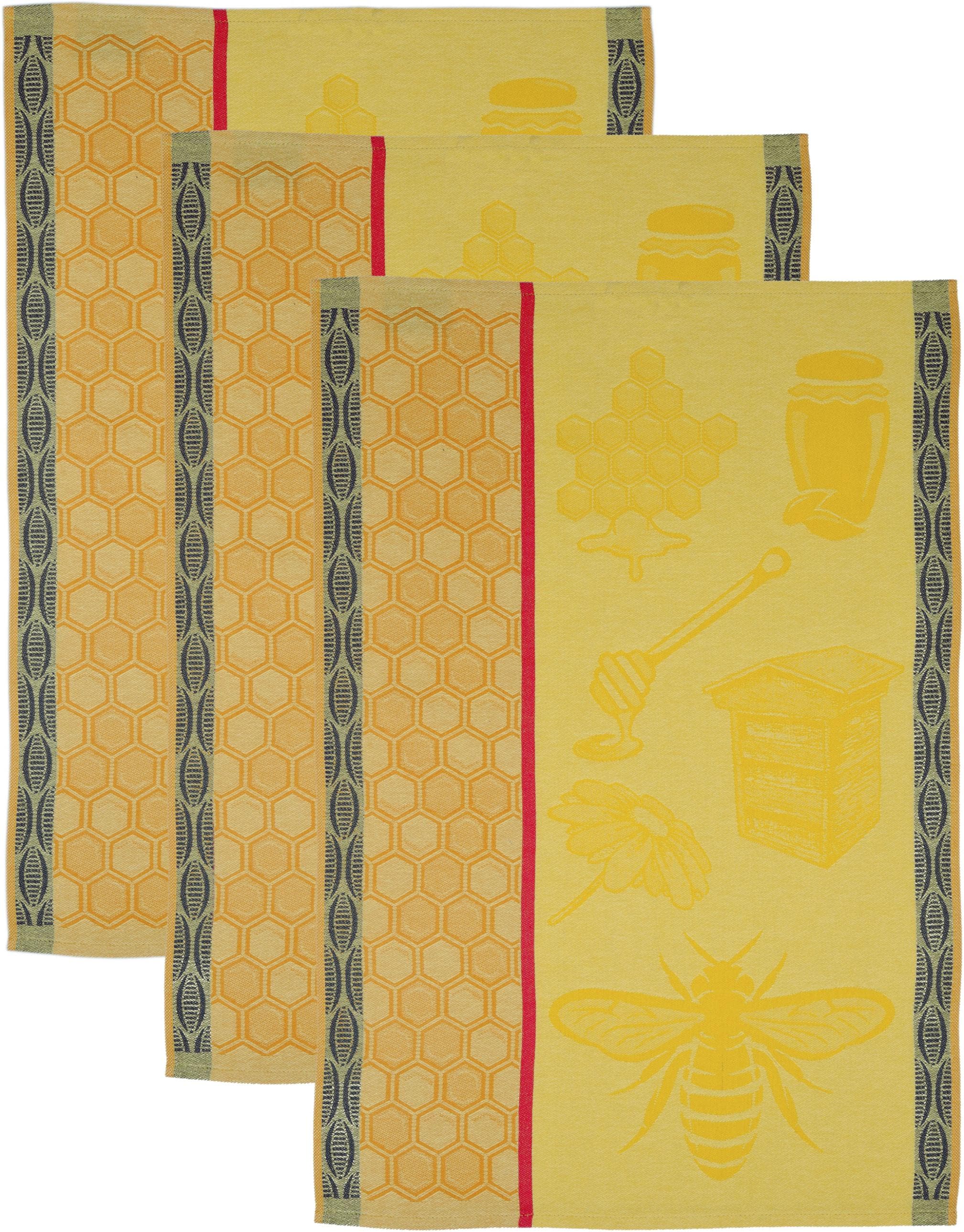 ROSS Geschirrtuch 3er-Set Gelb 100% Baumwolle