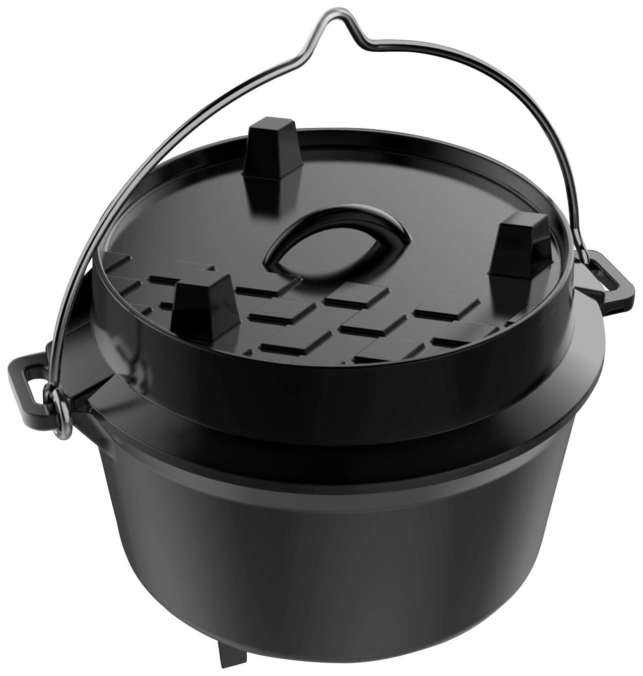 TEPRO Grilltopf Dutch Oven S Emaille Gusseisen Schwarz