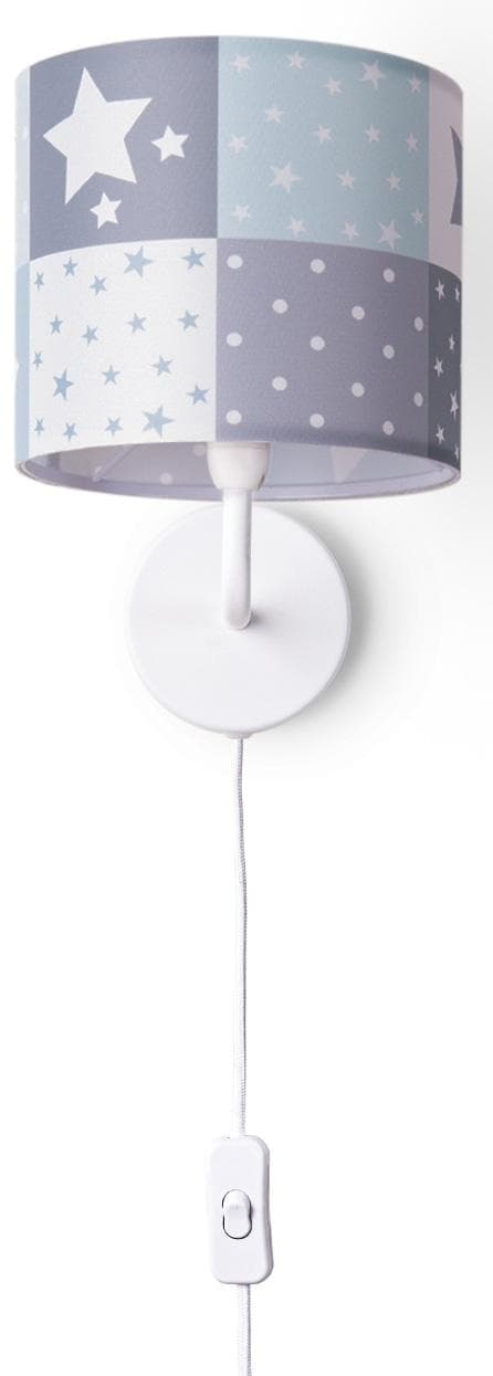 PACO HOME Wandleuchte Cosmo 345 Weiß E14 Stoffschirm