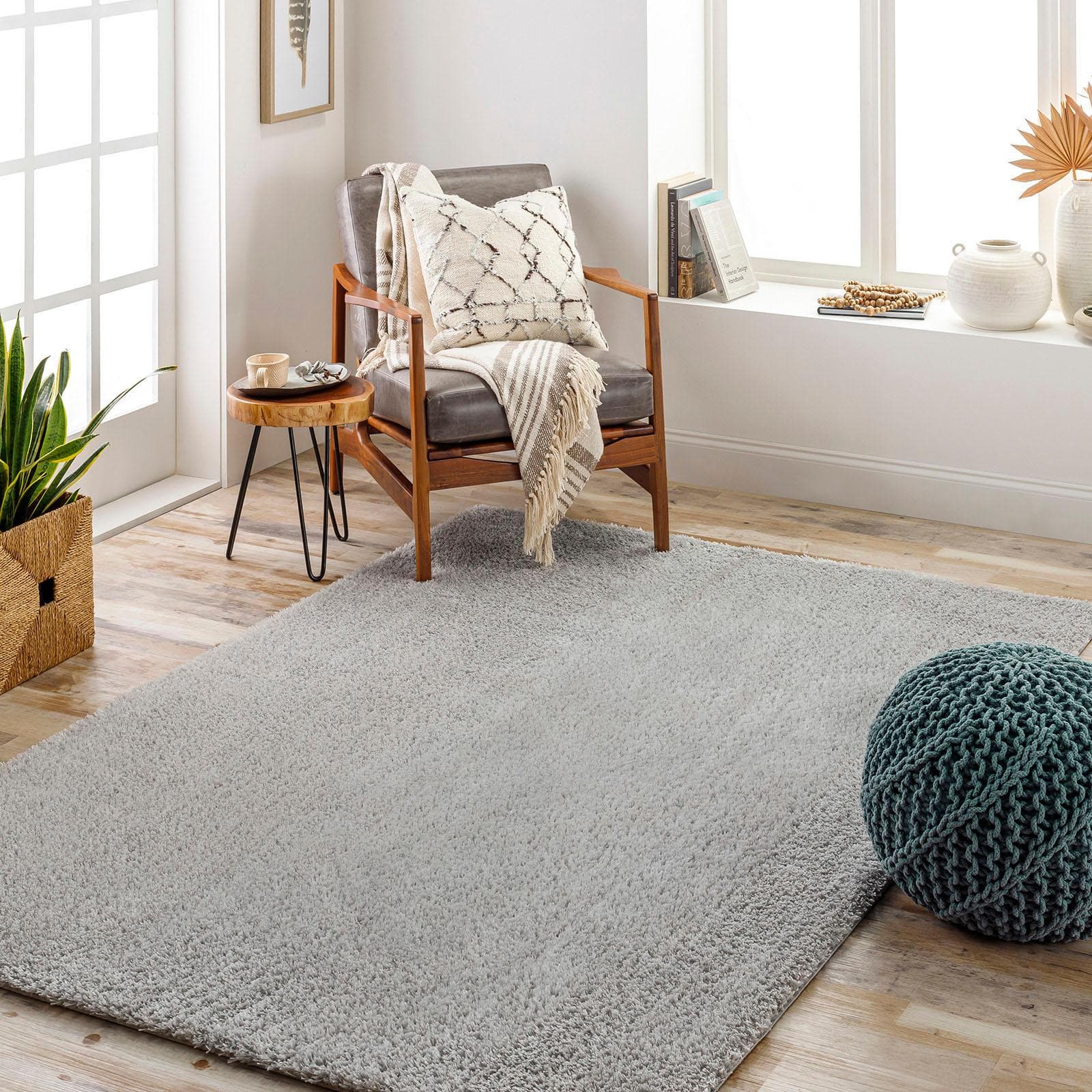 Hochflor-Teppich LIVABLISS TRENTO Grau 200x275cm Kunstfaser