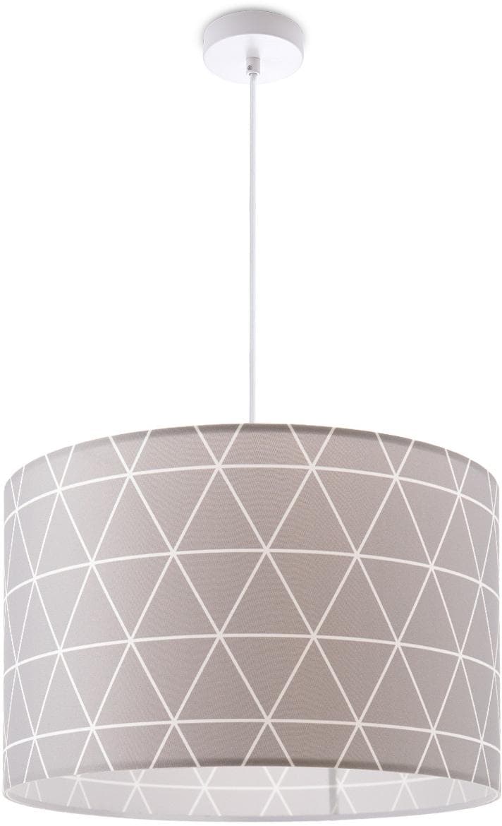 PACO HOME Pendelleuchte Stella 401 Weiß Stoffschirm