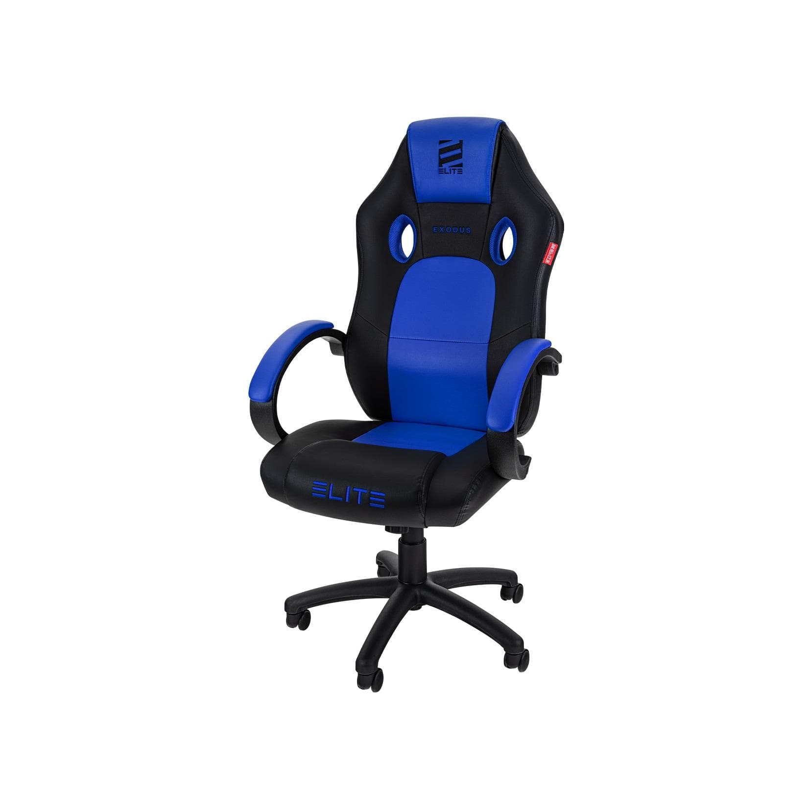 ELITE Gaming-Stuhl EXODUS Memory-Schaum Extra Hohe Rückenlehne Wippmechanik Armpolster MG100 Schwarz/Blau