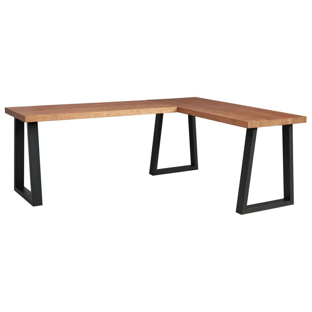 Mid.you Eckschreibtisch Schwarz Eiche Holz Metall Holzwerkstoff